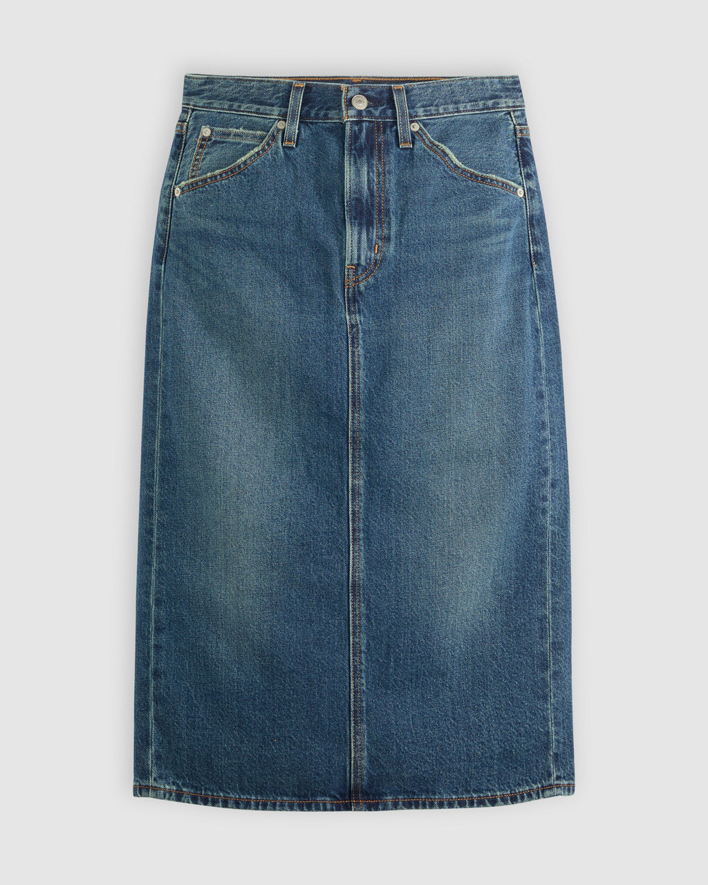 High Rise Back Slit Skirt