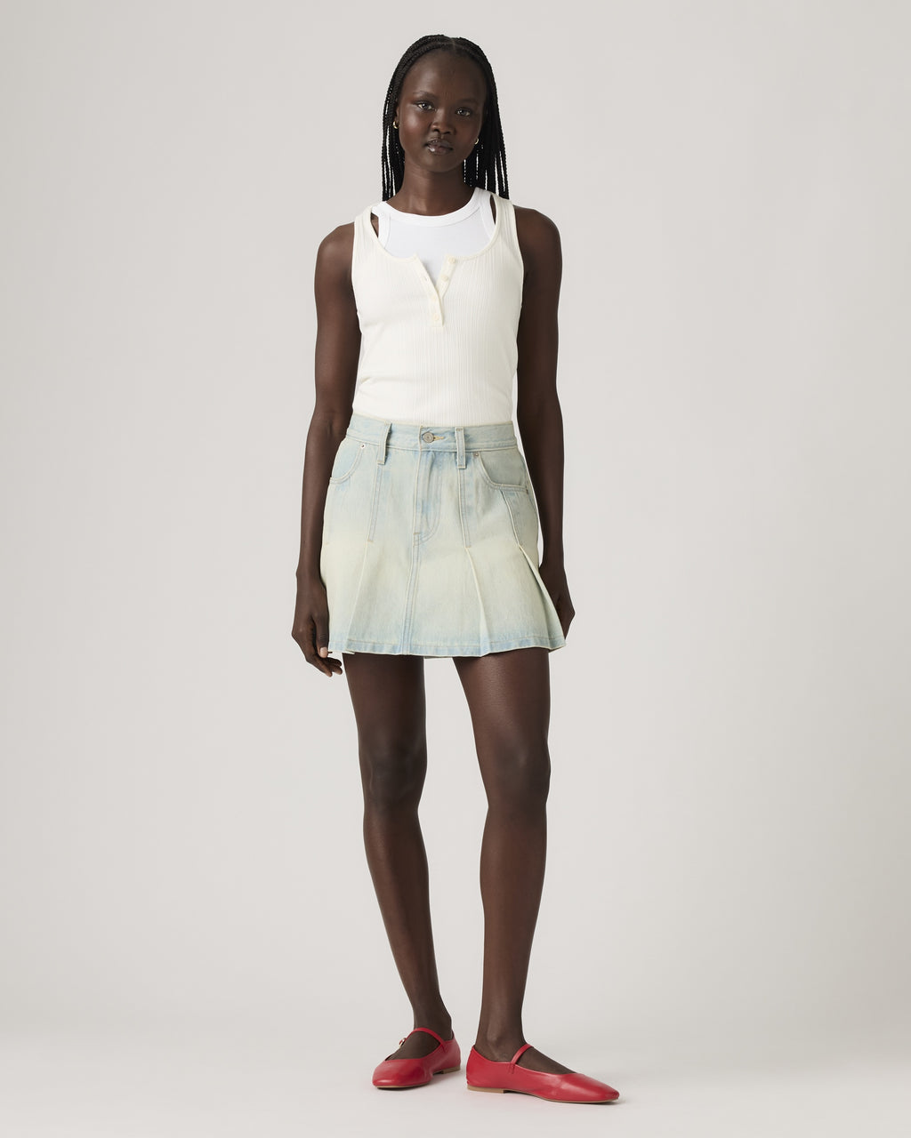 Flounce Mini Lightweight Skirt