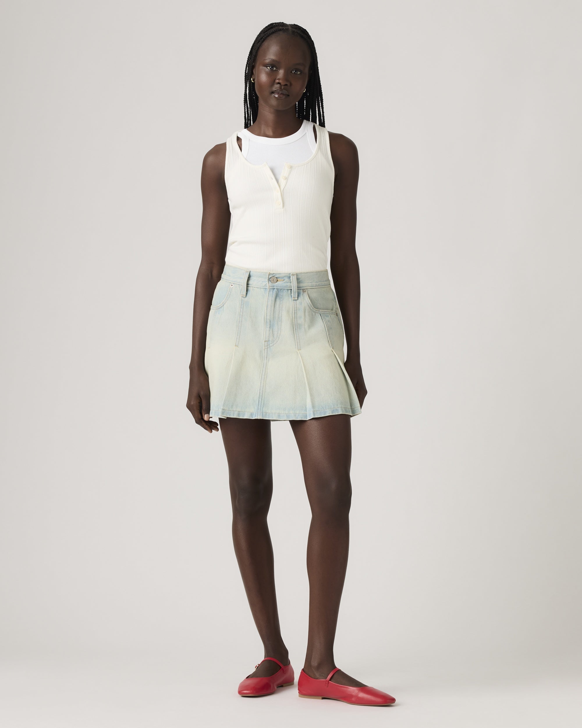 Flounce Mini Lightweight Skirt
