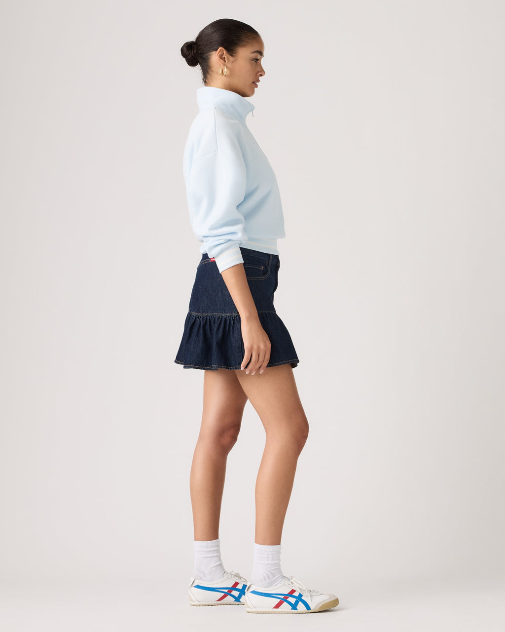 Flounce Mini Lightweight Skirt