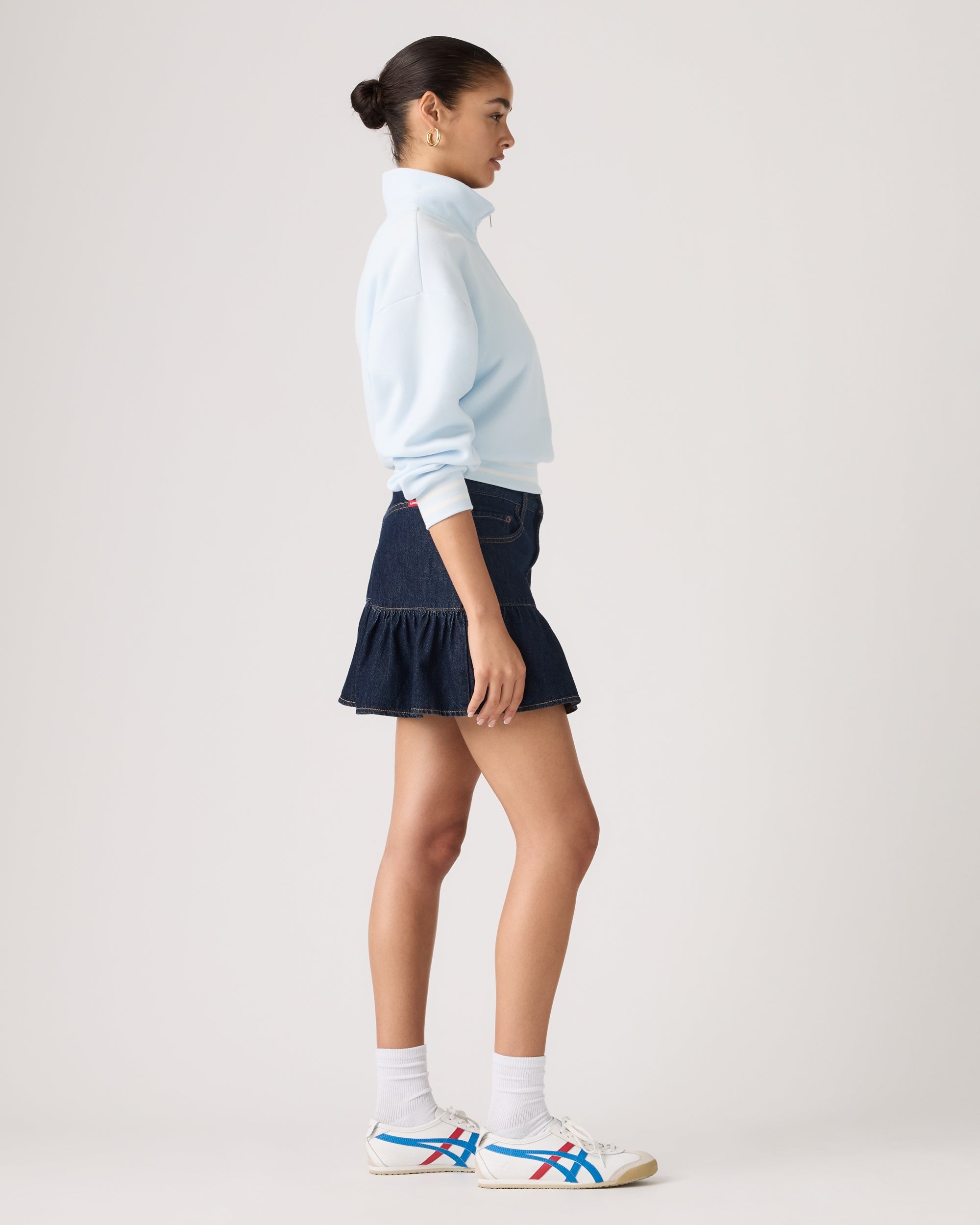 Flounce Mini Lightweight Skirt