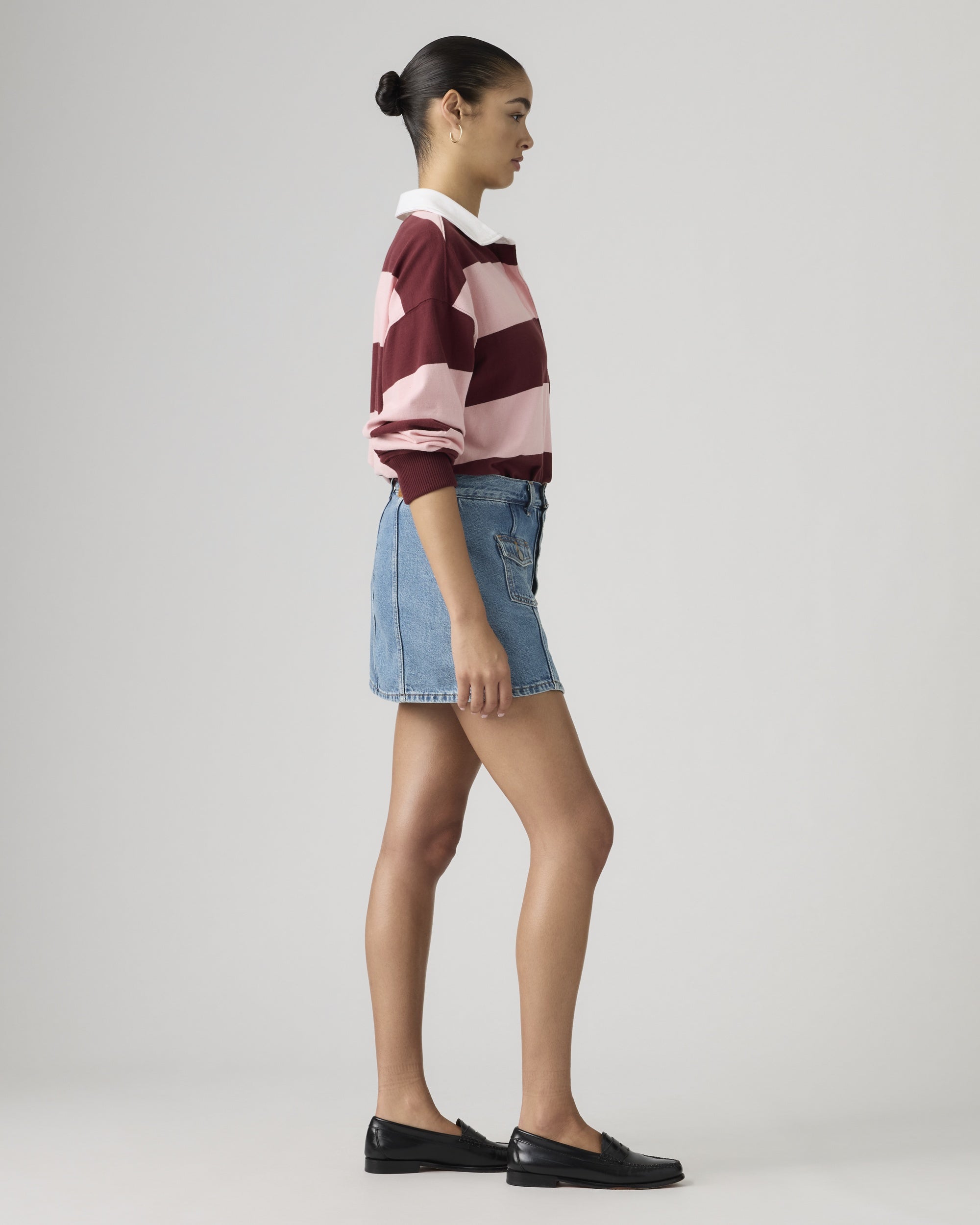 Button Front Skort