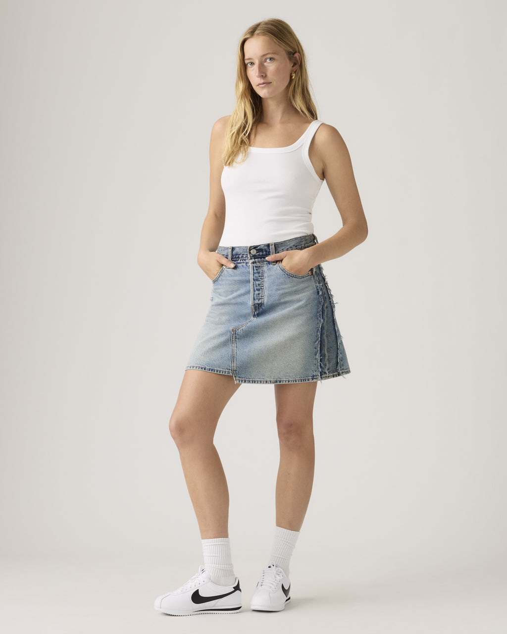 Button Front Skort