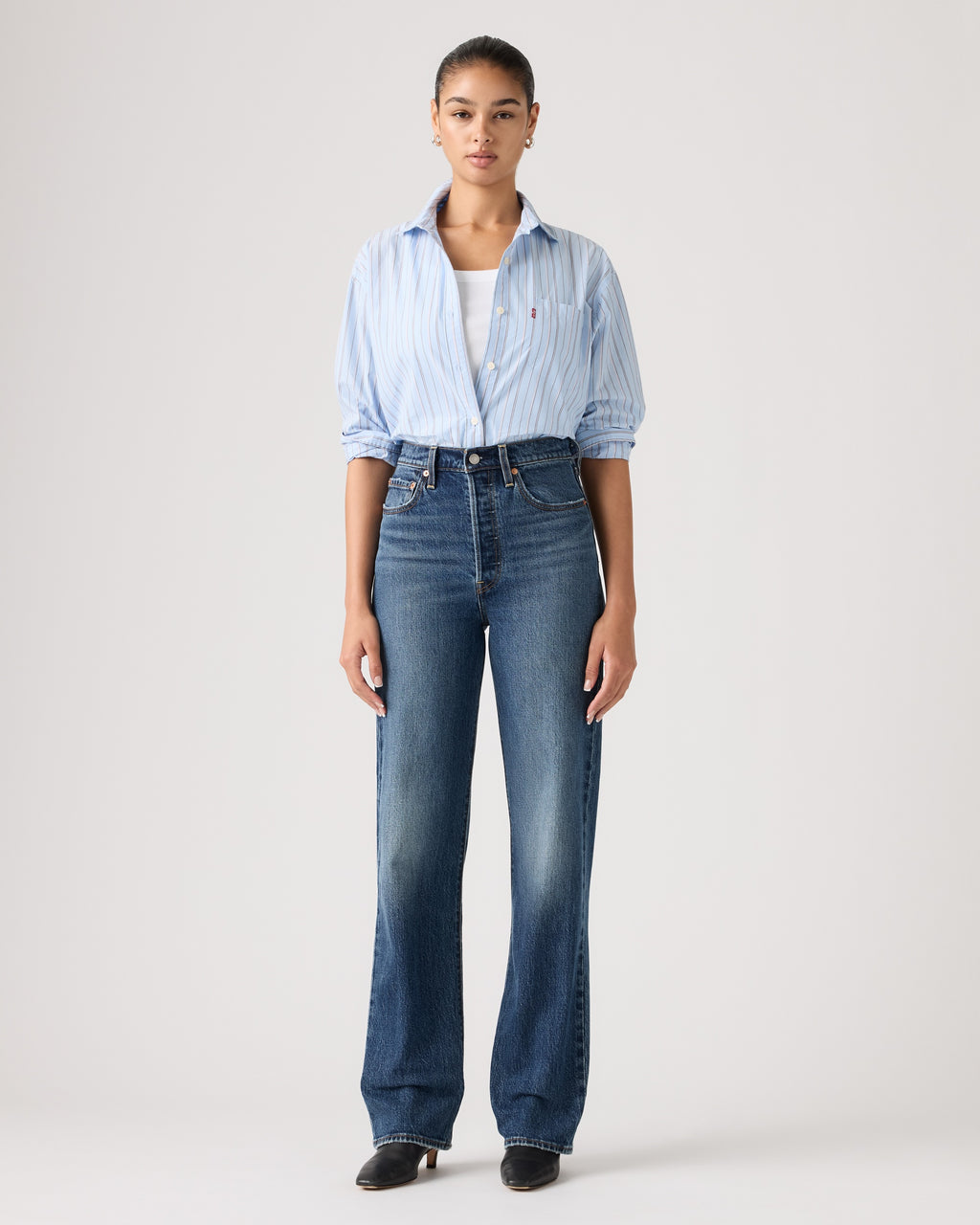 Moxie Short-sleeve Denim Blouse