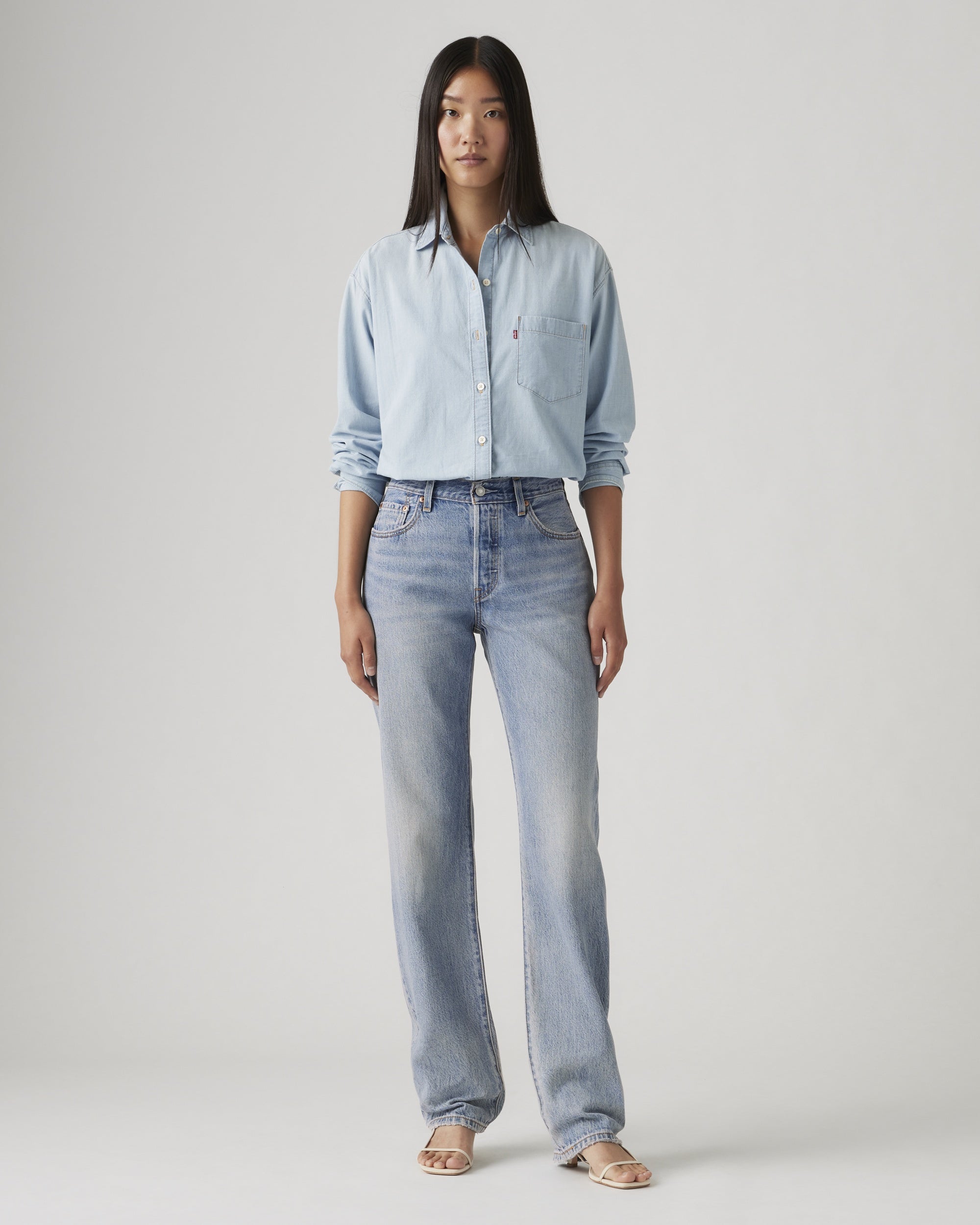 90s Shrunken Collarless Trucker Jacket