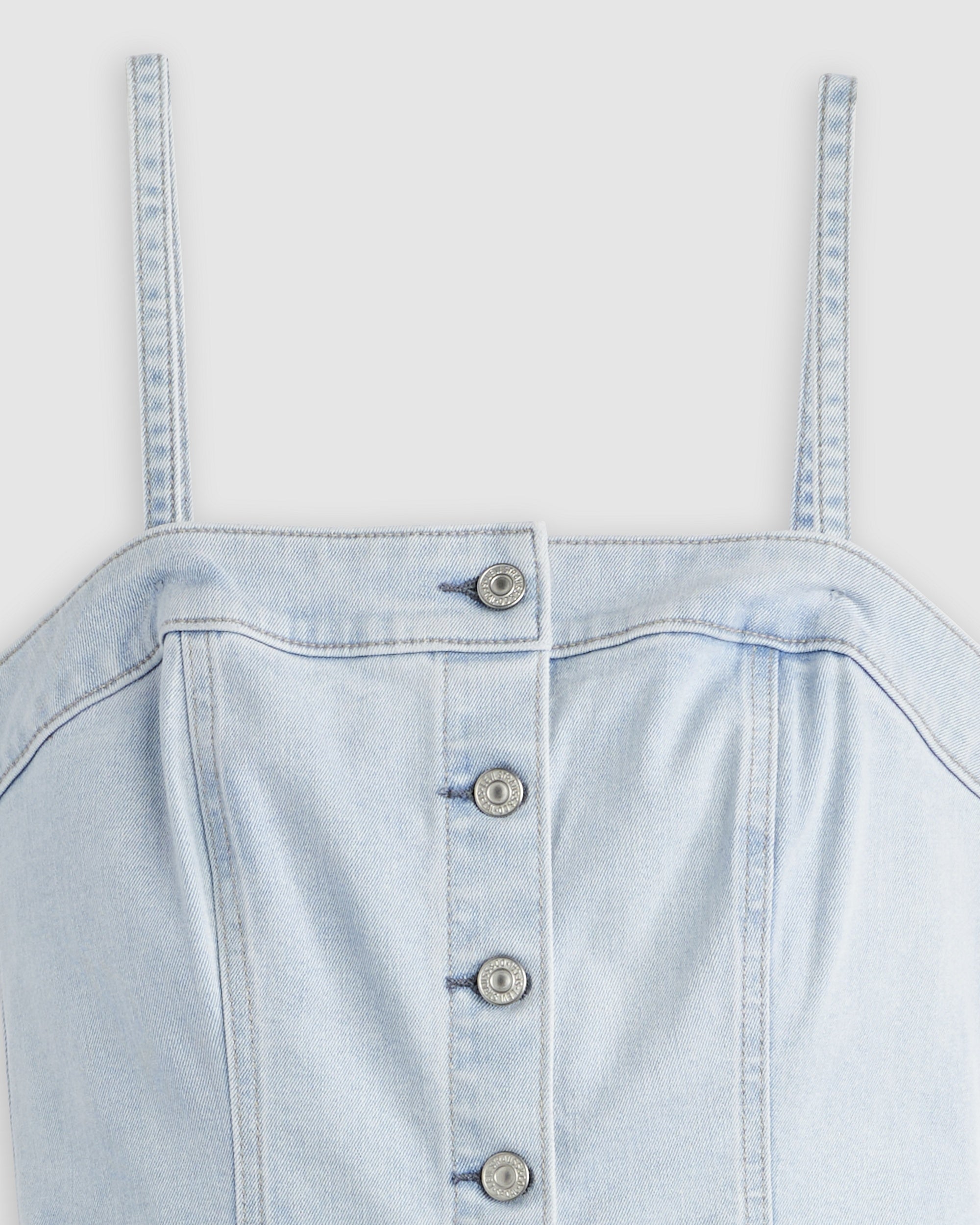 Denim Bustier Midi Dress