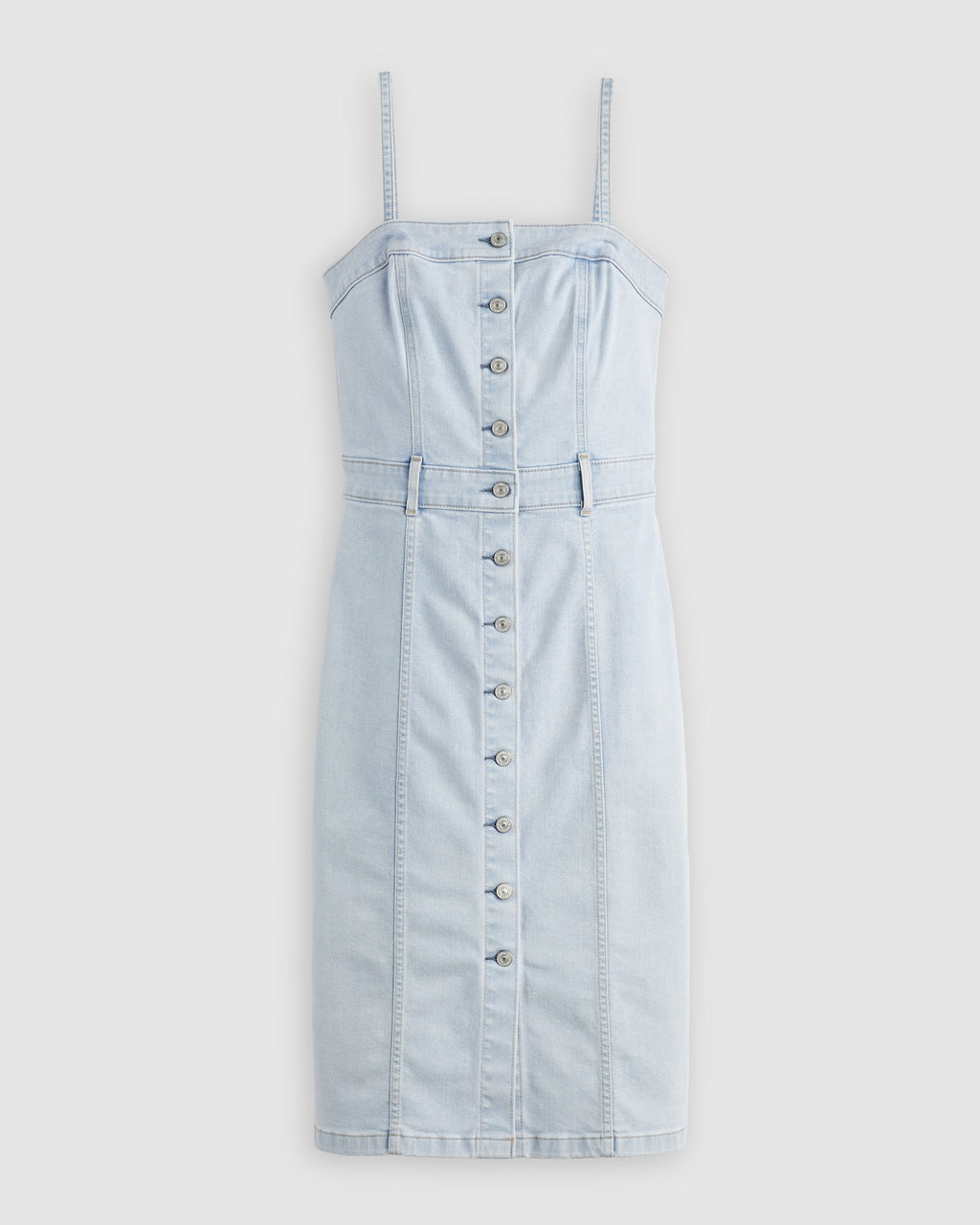 Denim Bustier Midi Dress