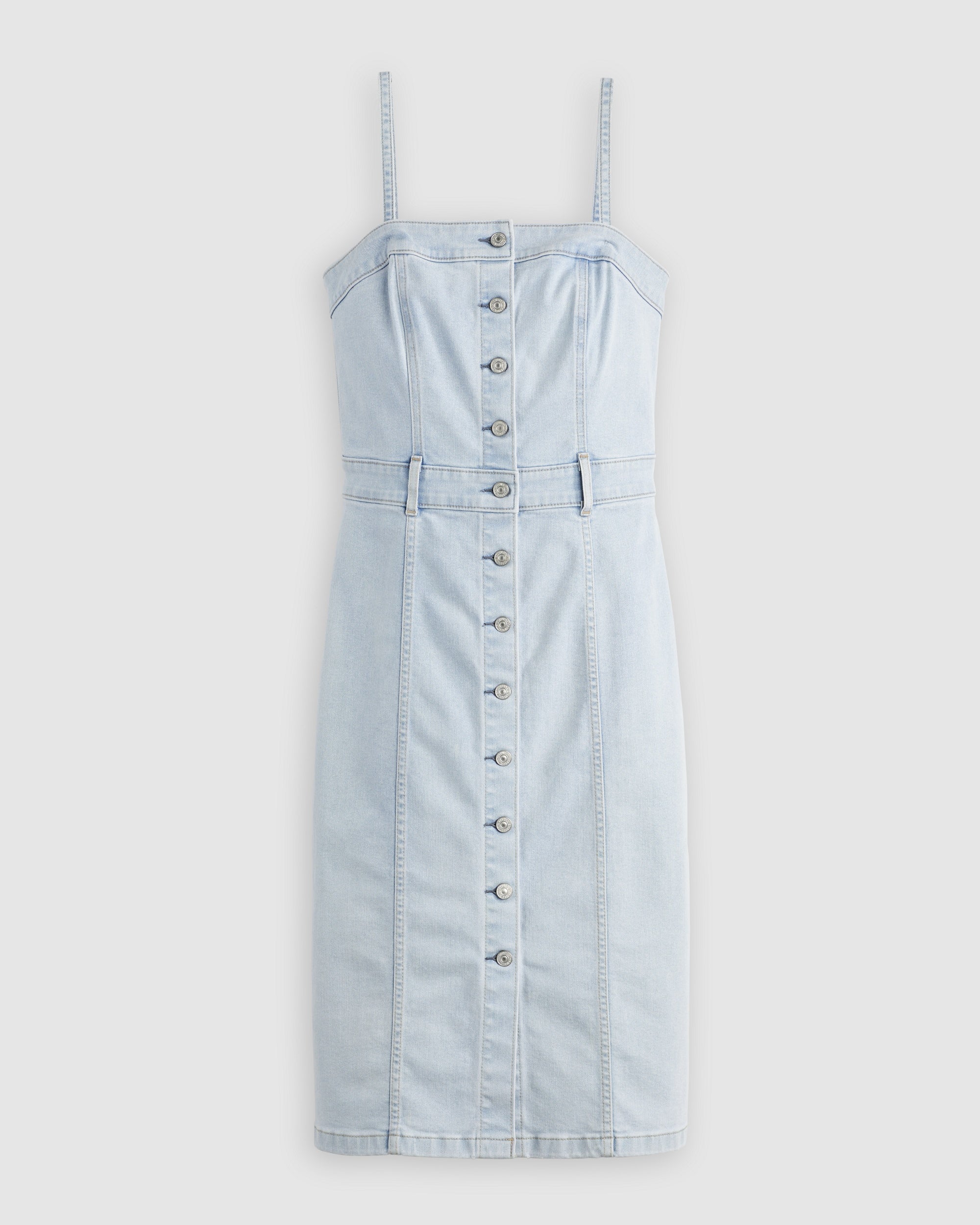 Denim Bustier Midi Dress