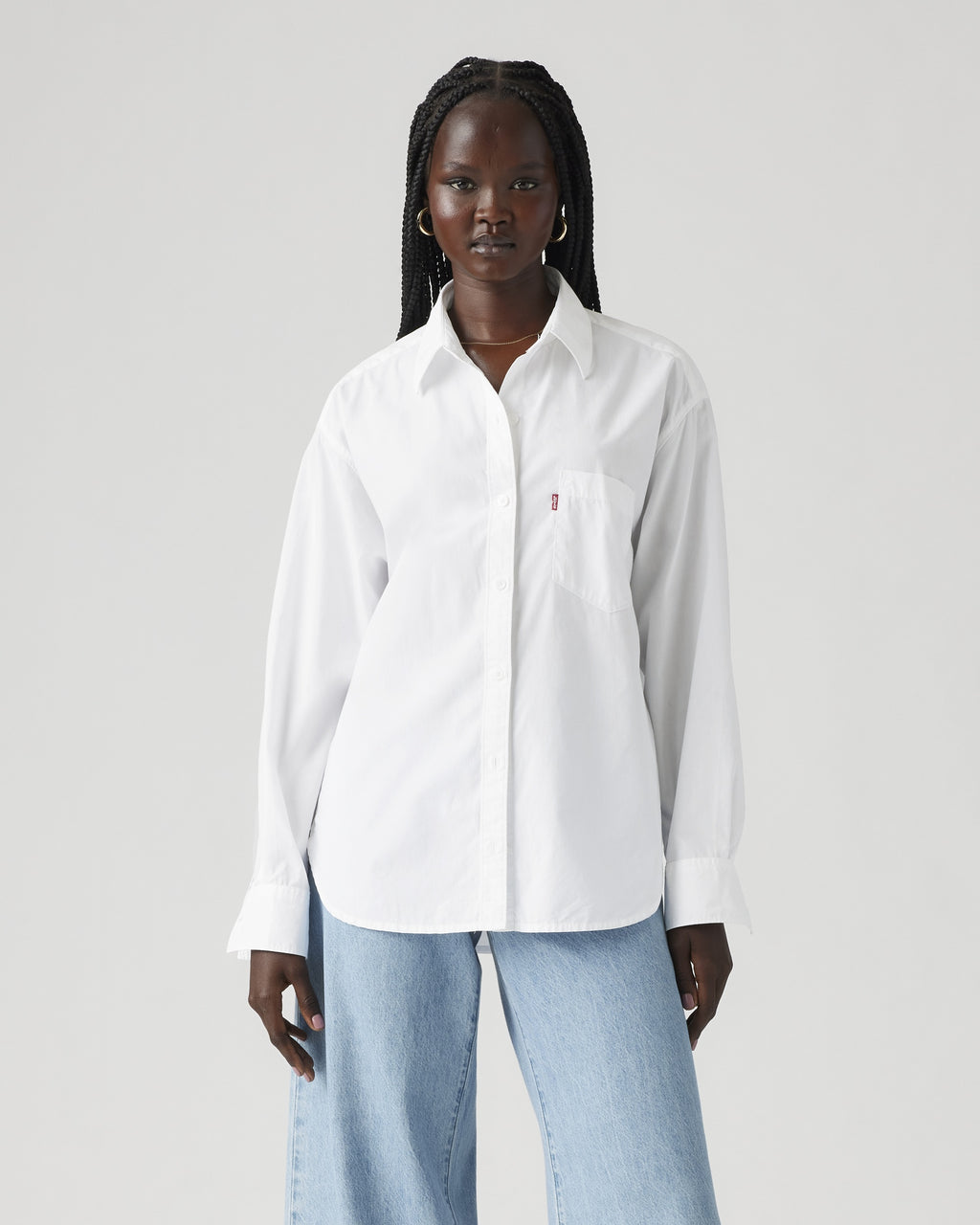 Harlie Short-sleeve Cropped Button Down Shirt