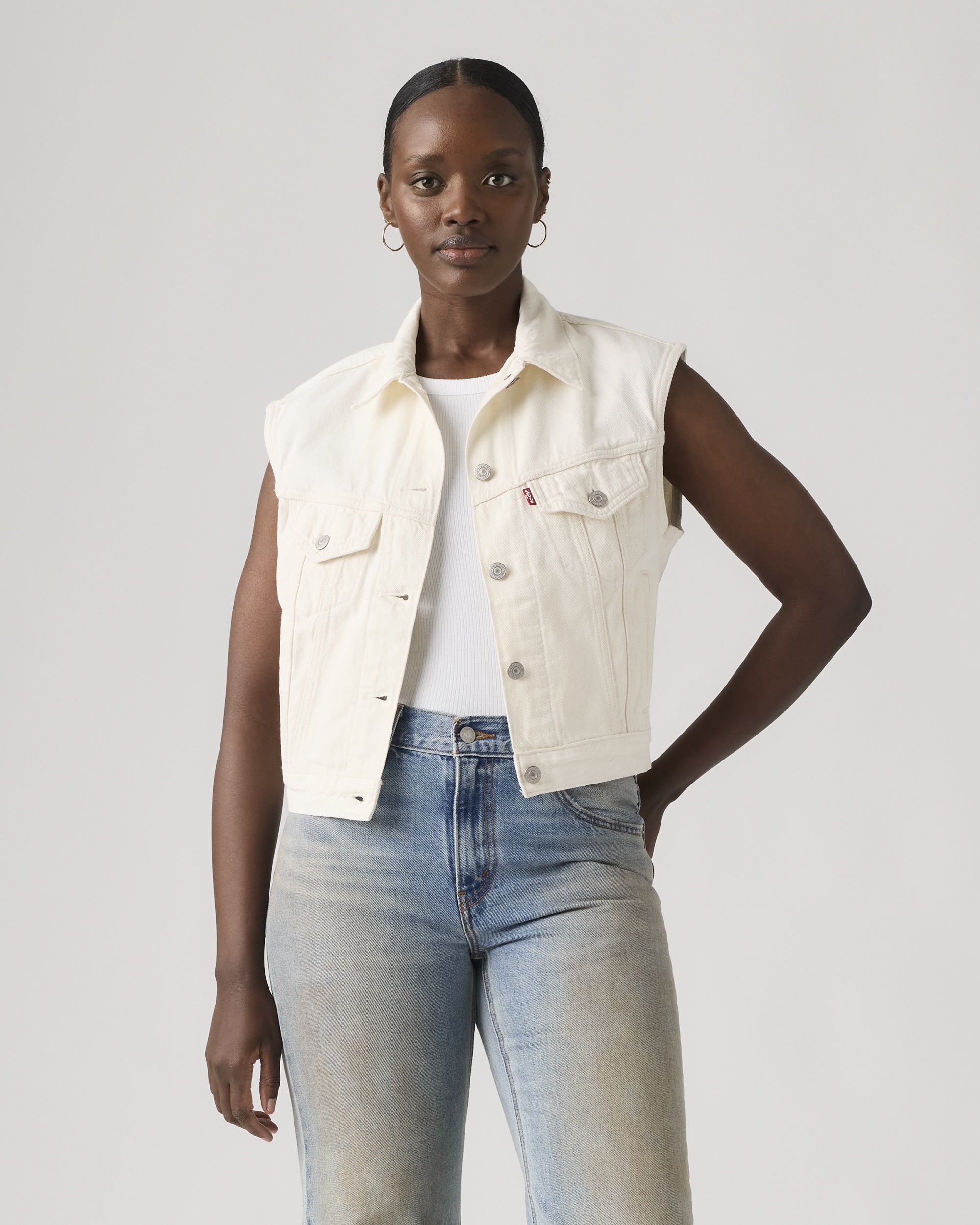 90s Shrunken Collarless Vest