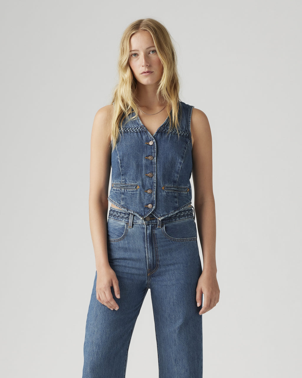 Ribcage Wide Leg Braided Women's Jeans