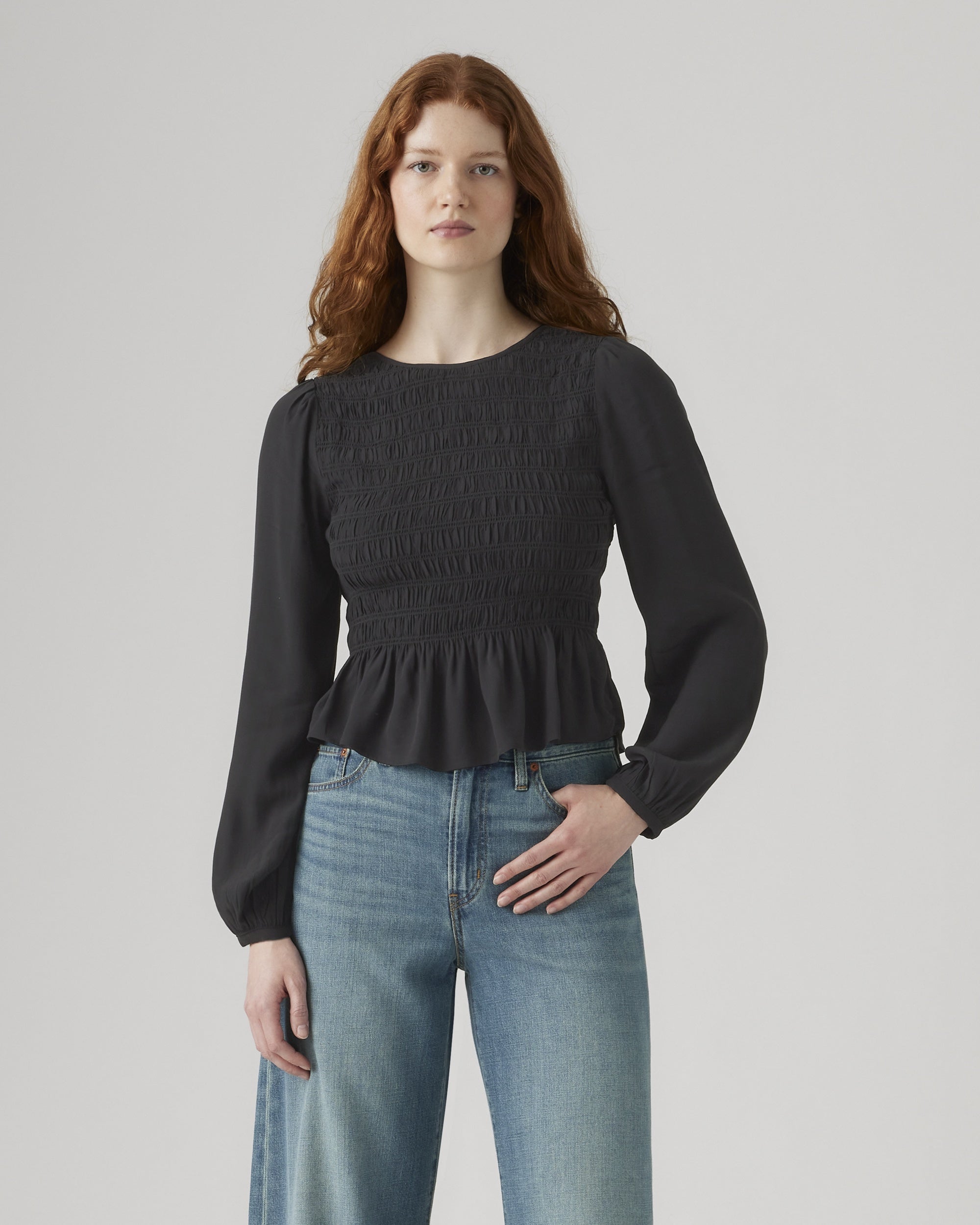 Moxie Short-sleeve Denim Blouse