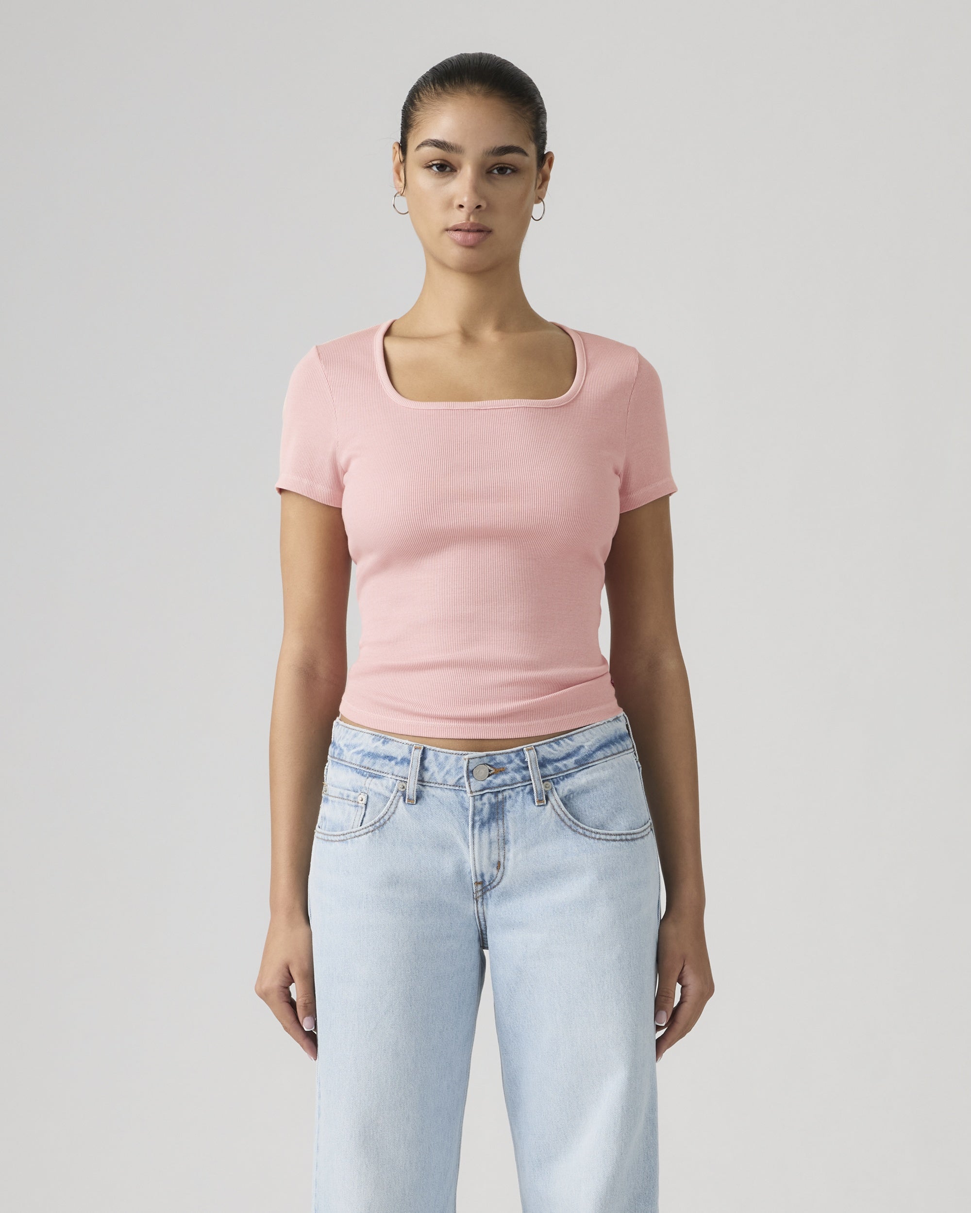 Harlie Short-sleeve Cropped Button Down Shirt