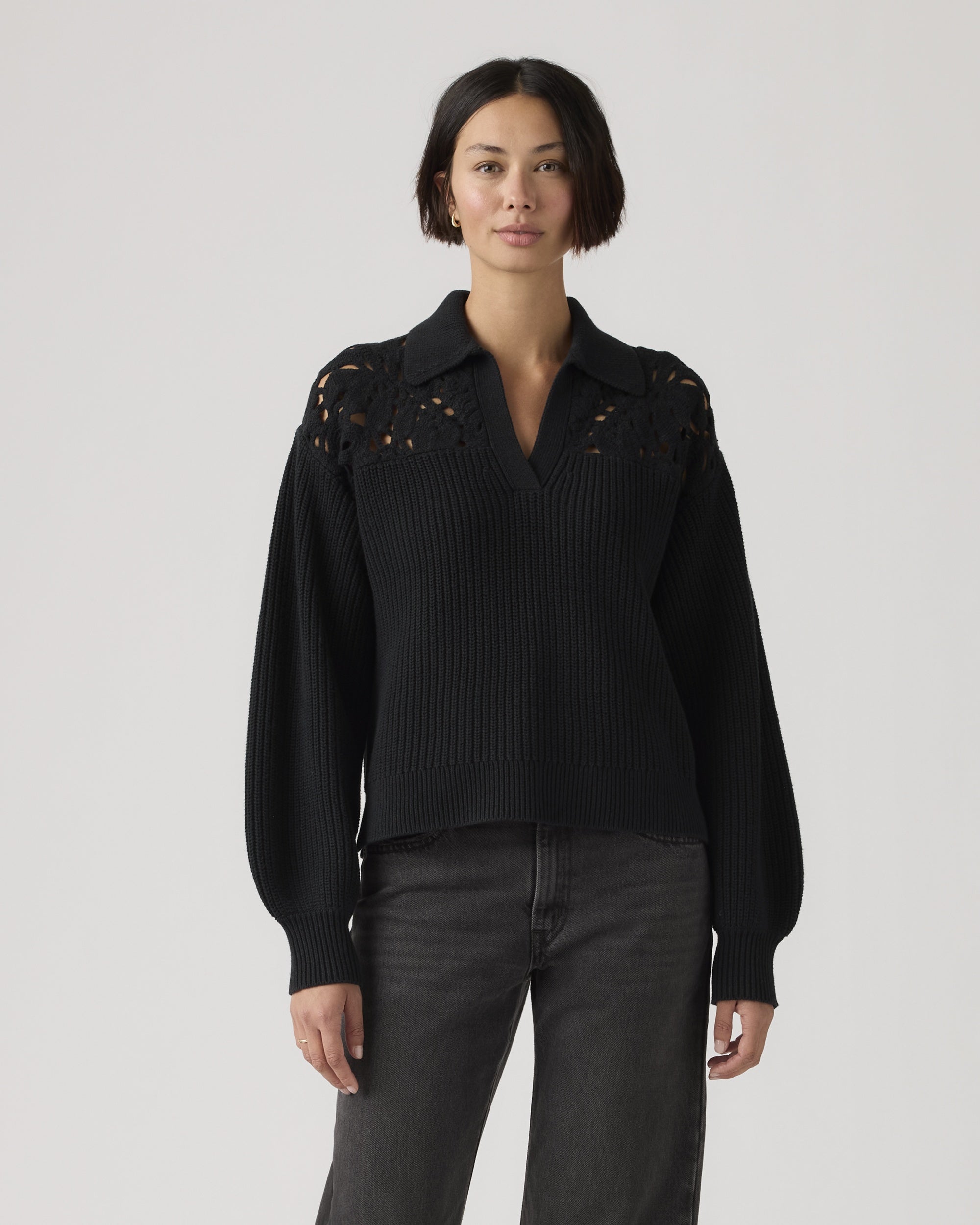 Isabelle Crochet Short Sleeve Sweater