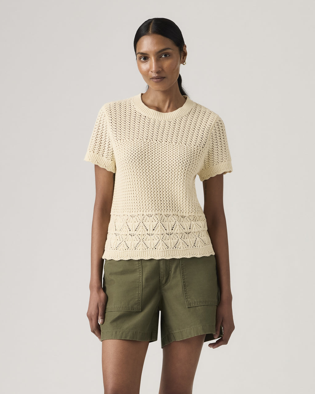 Pauline Pointelle Short-sleeve Cardigan