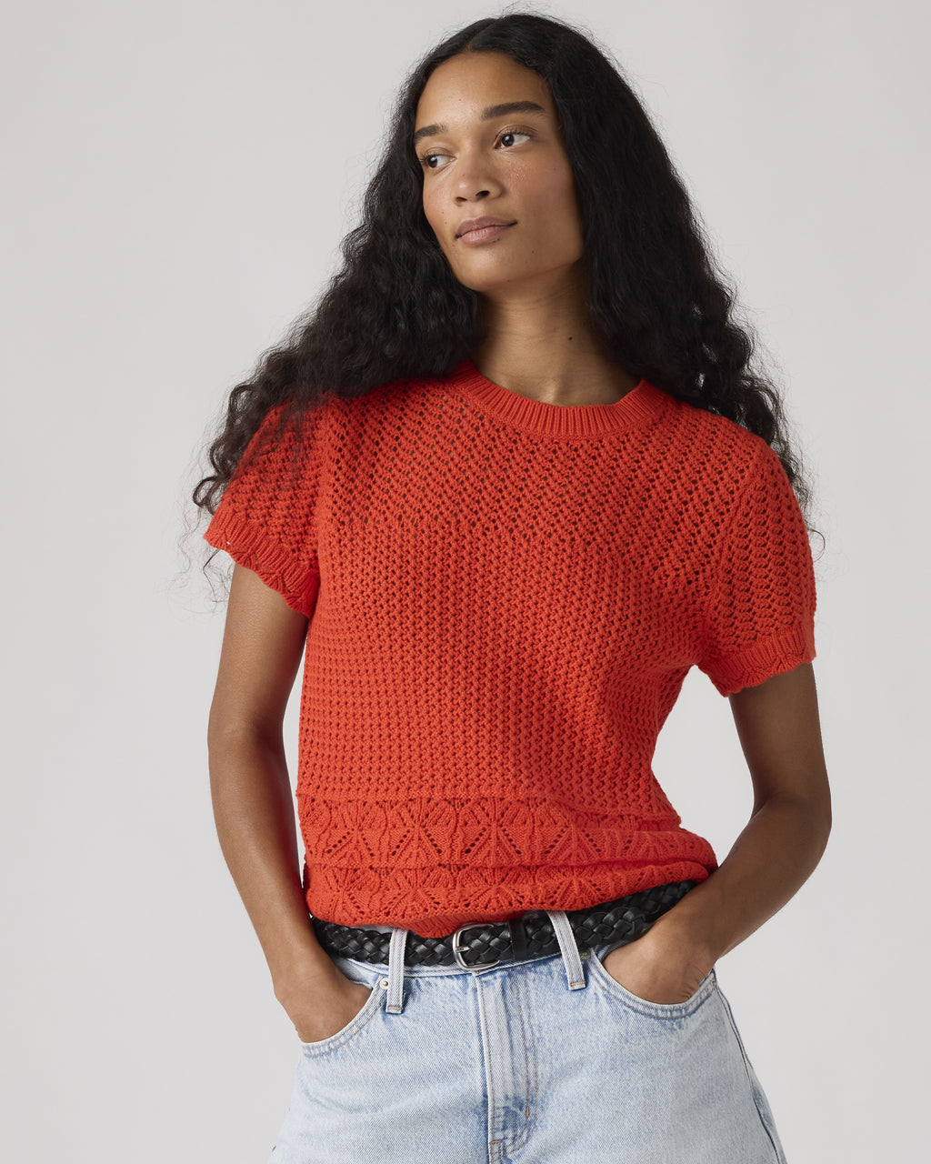 Isabelle Crochet Short Sleeve Sweater