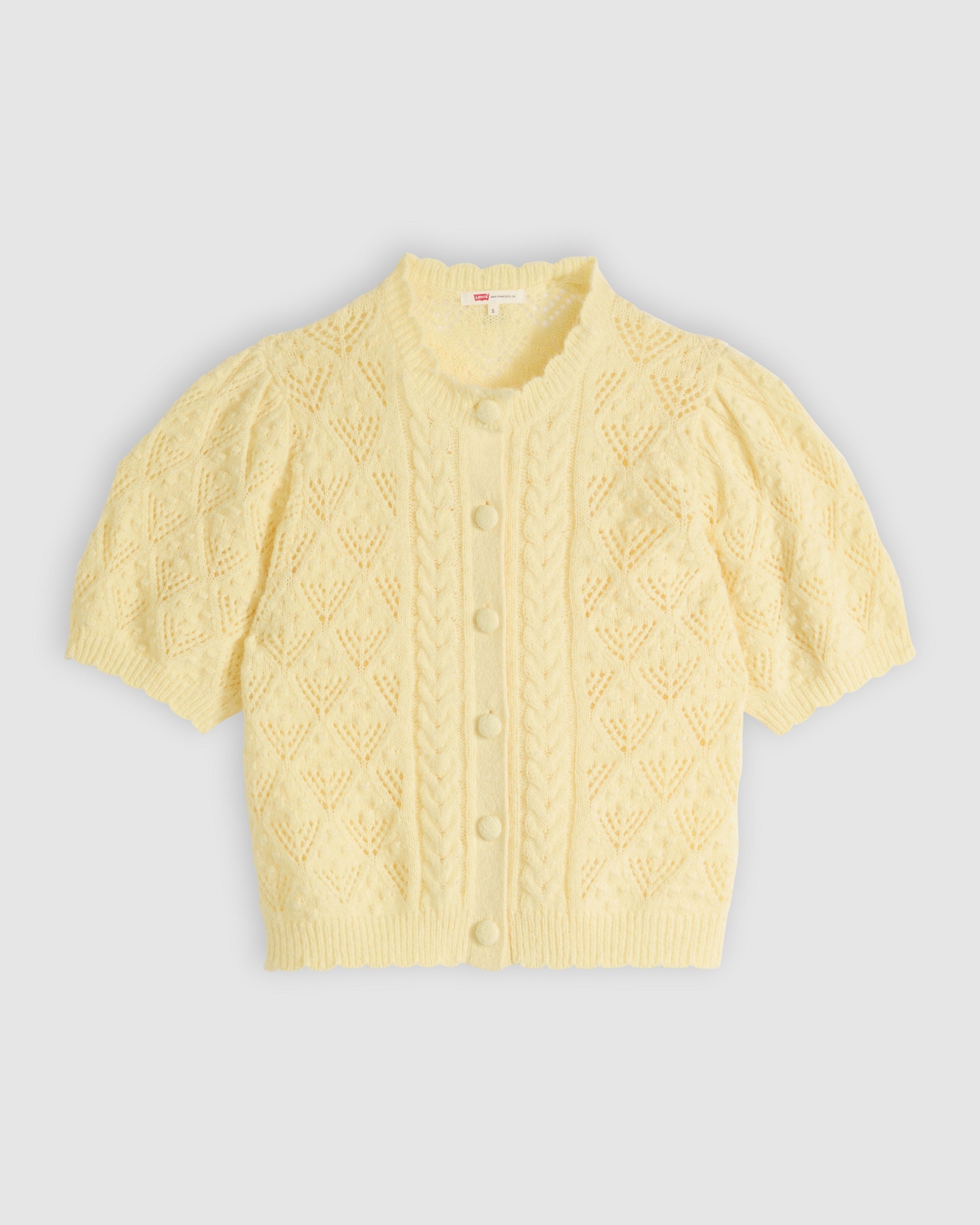 Pauline Pointelle Short-sleeve Cardigan