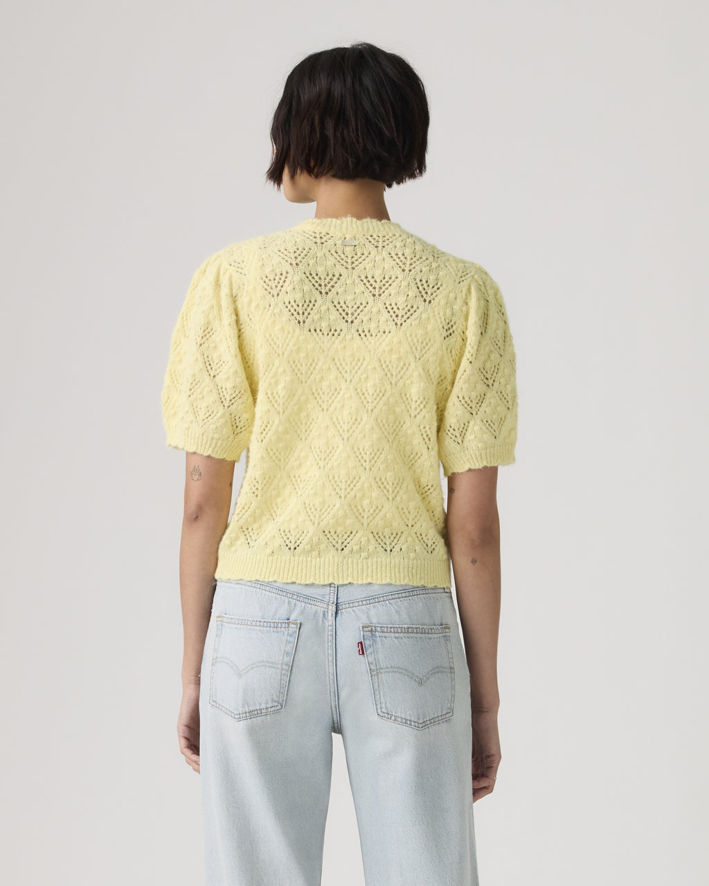 Pauline Pointelle Short-sleeve Cardigan