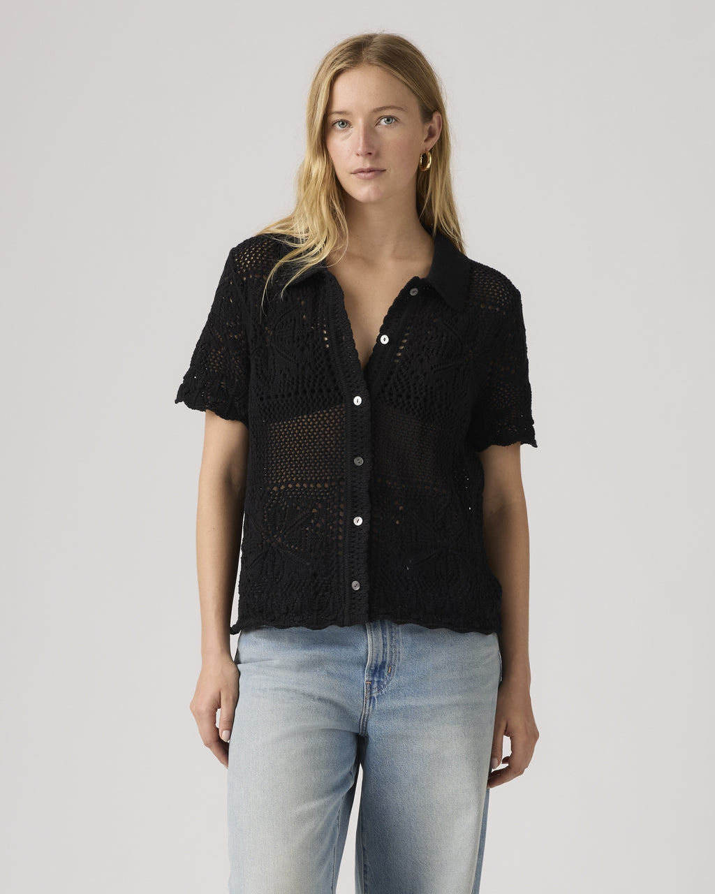 Pauline Pointelle Short-sleeve Cardigan