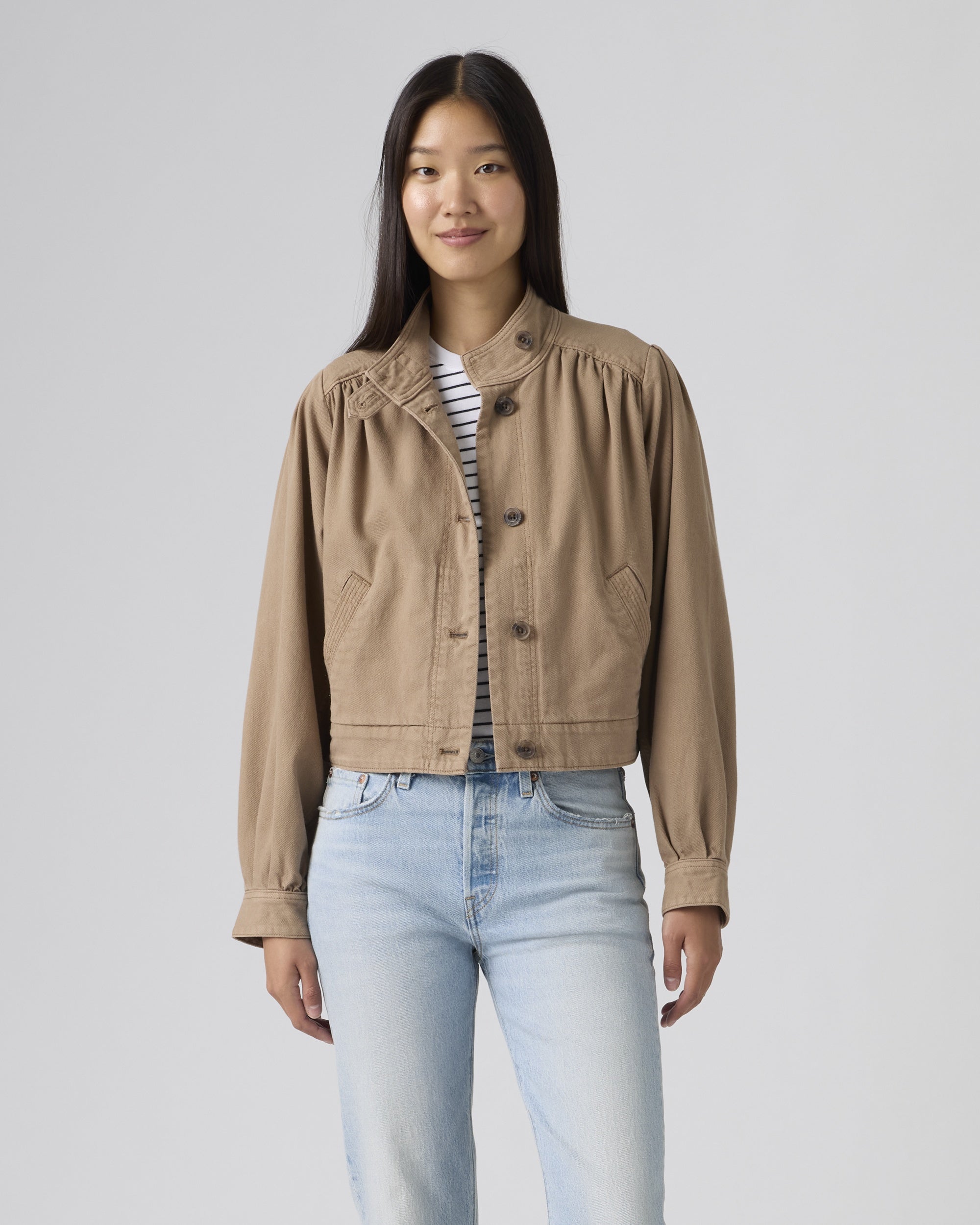 Harlie Novelty Short-sleeve Cropped Shirt