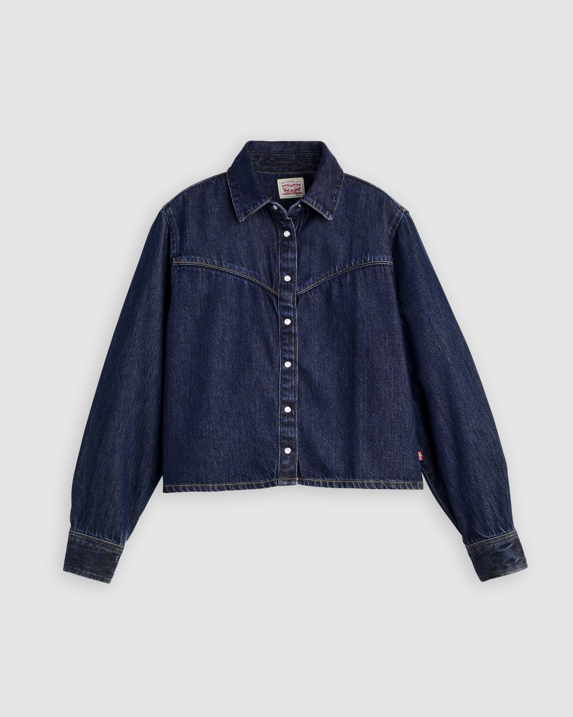 90s Shrunken Collarless Trucker Jacket