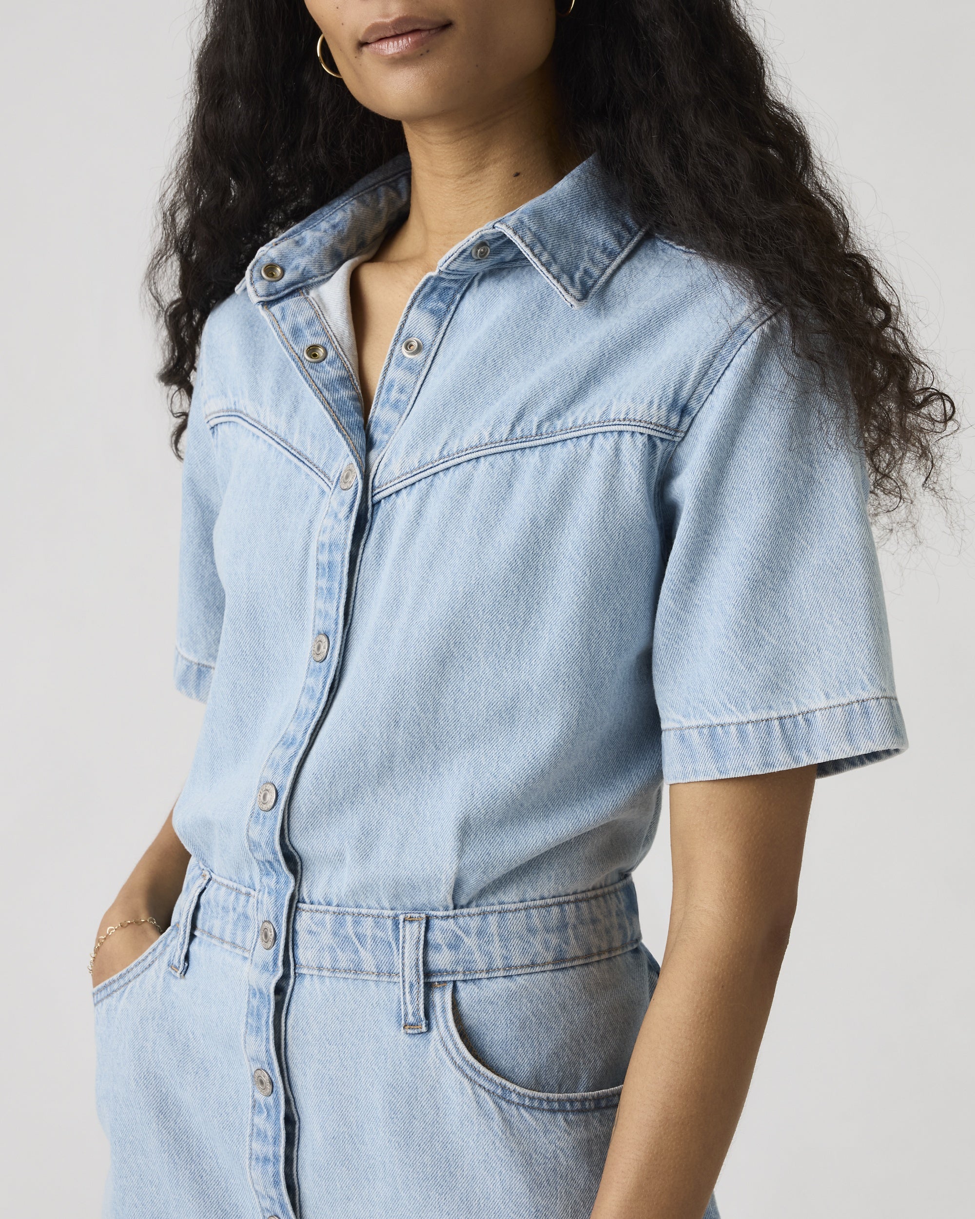 Short-sleeve Logan Western Midi Dress