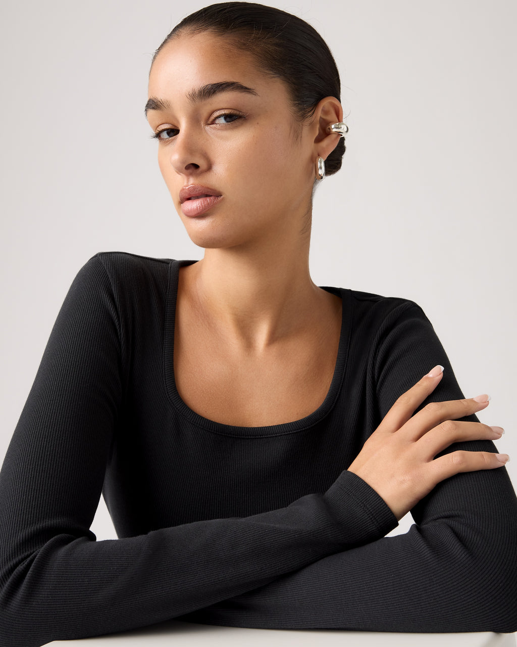 Essential Square Neck Long-sleeve Tee
