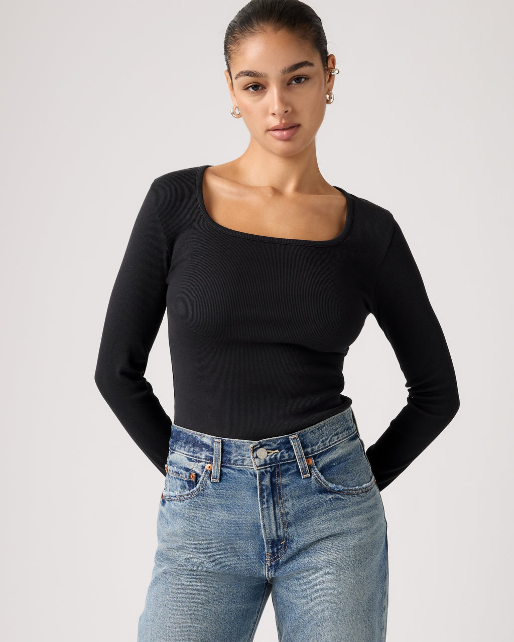 Essential Square Neck Long-sleeve Tee