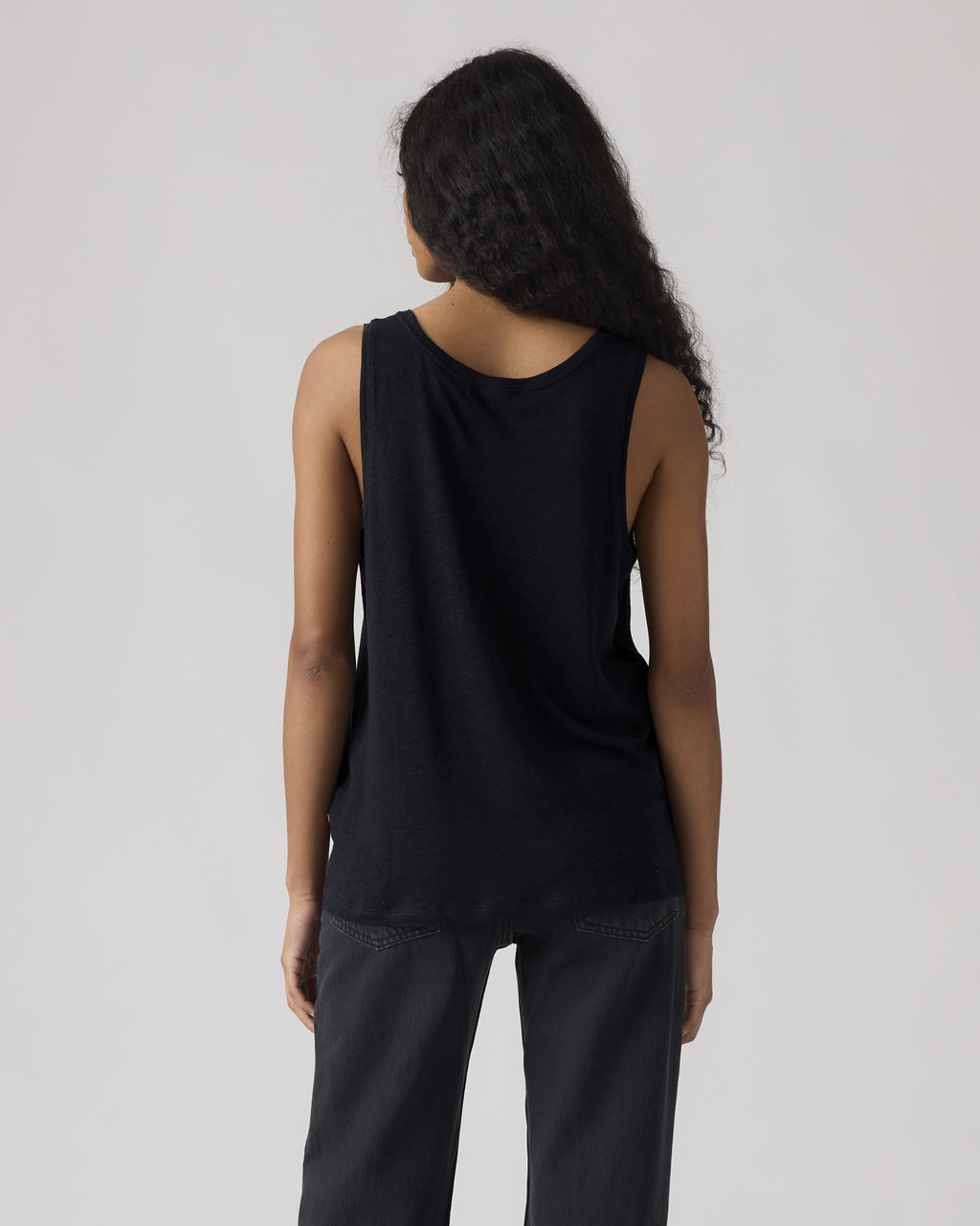 Lori Linen Scoop Tank Top