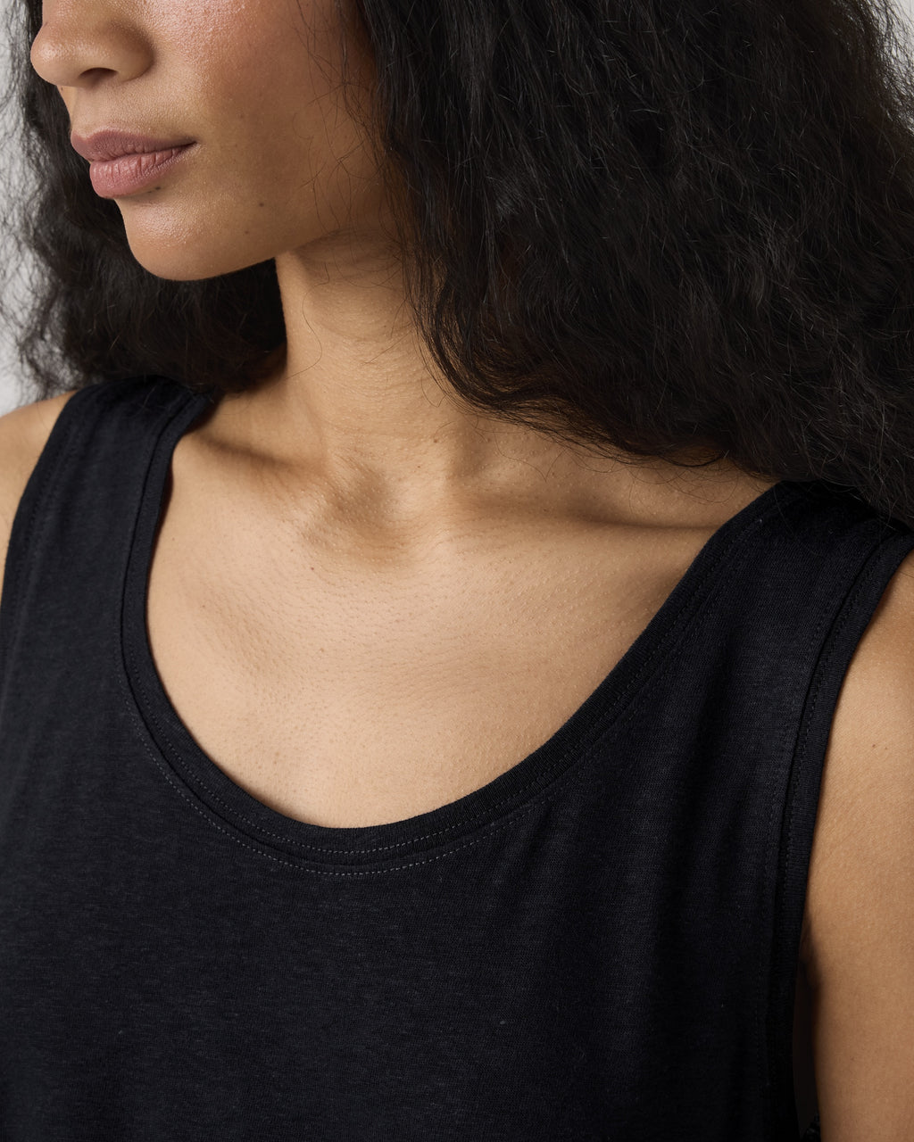 Lori Linen Scoop Tank Top
