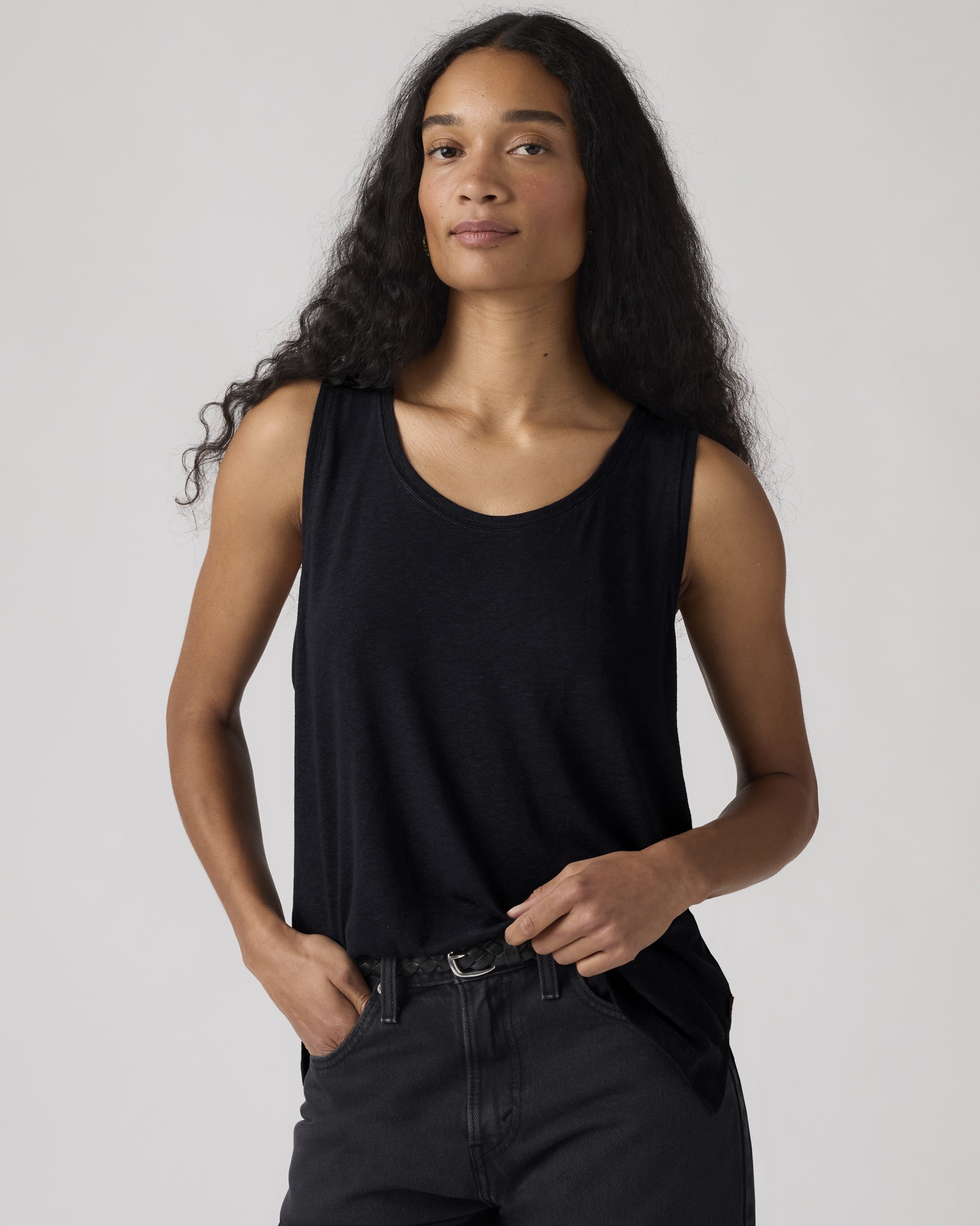 Lori Linen Scoop Tank Top