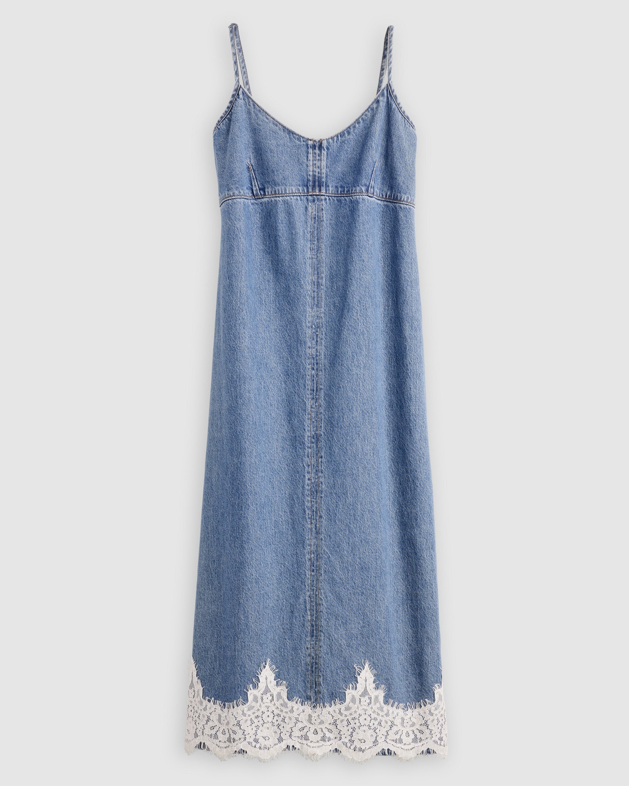 90's Denim Slip Midi Dress