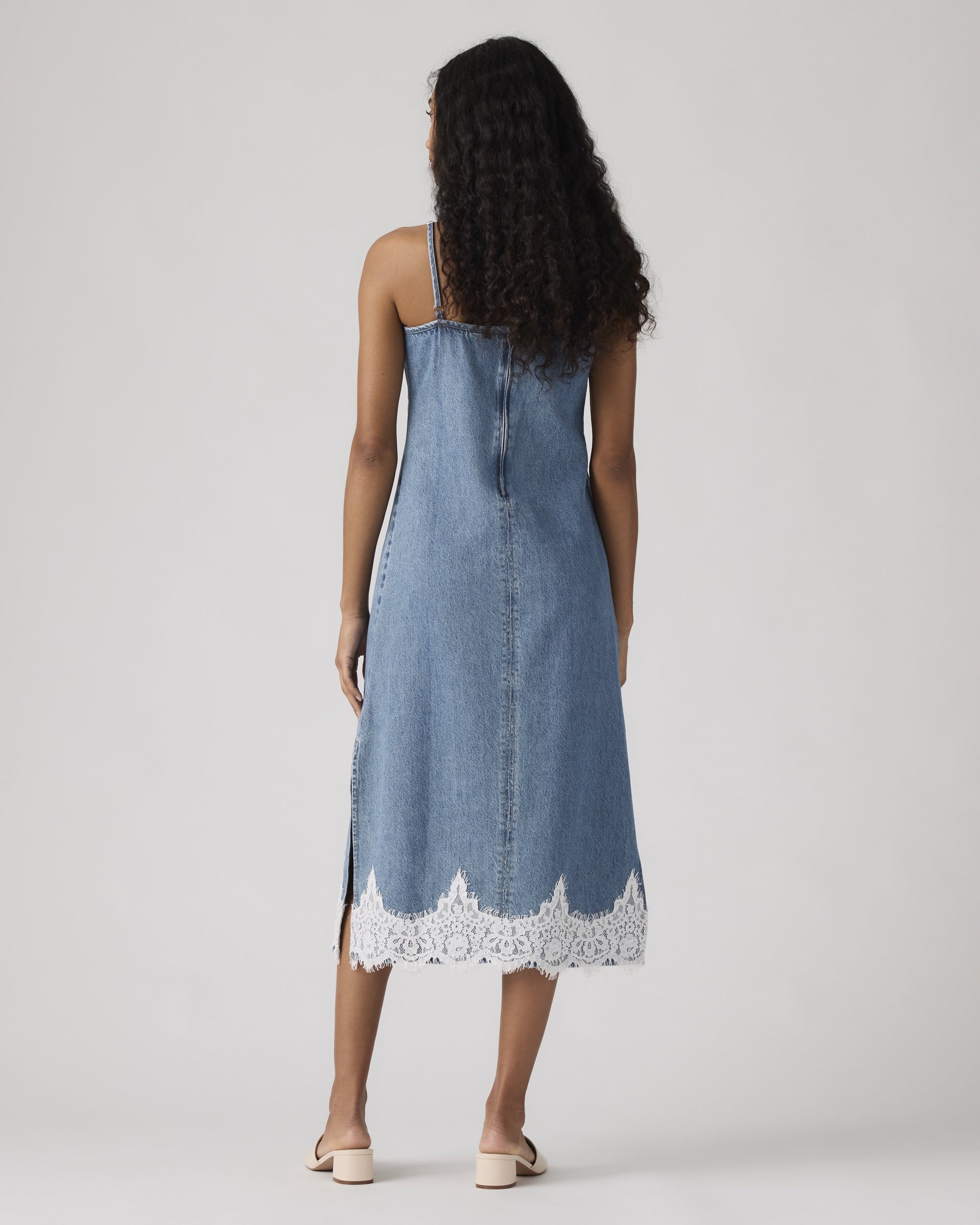 90's Denim Slip Midi Dress