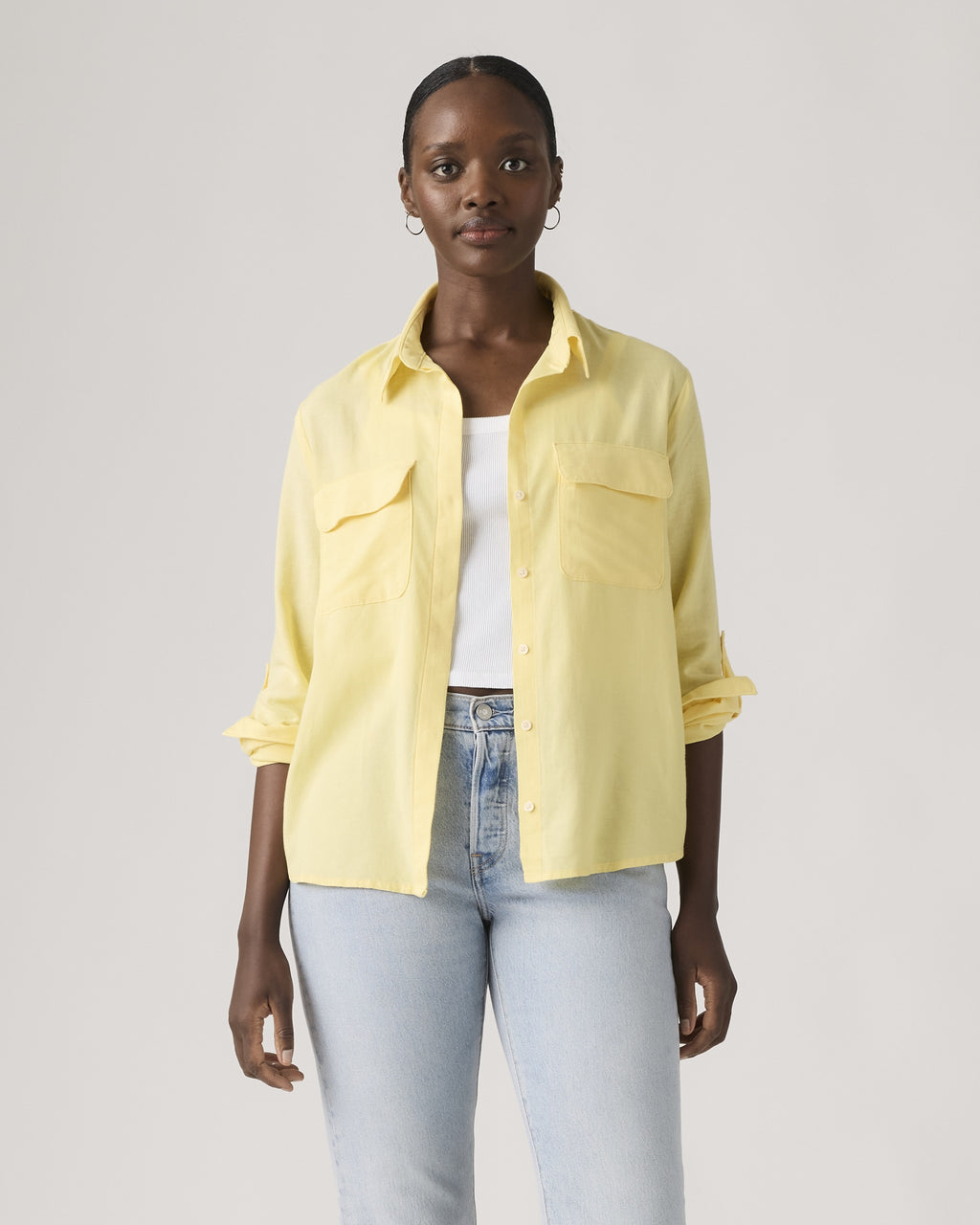 Harlie Novelty Short-sleeve Cropped Shirt