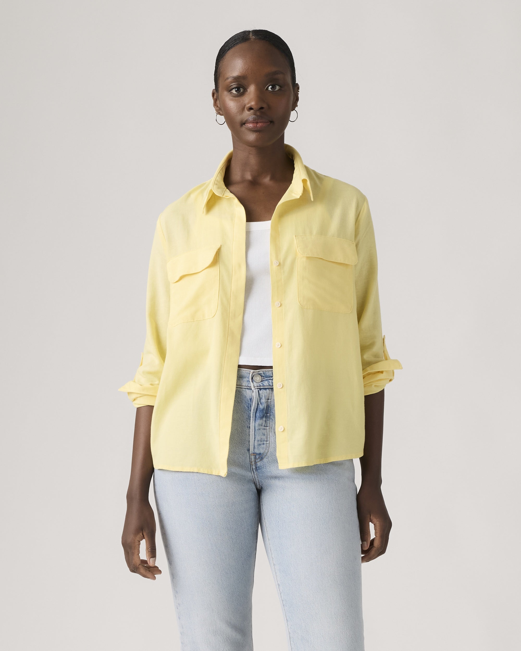 Harlie Novelty Short-sleeve Cropped Shirt