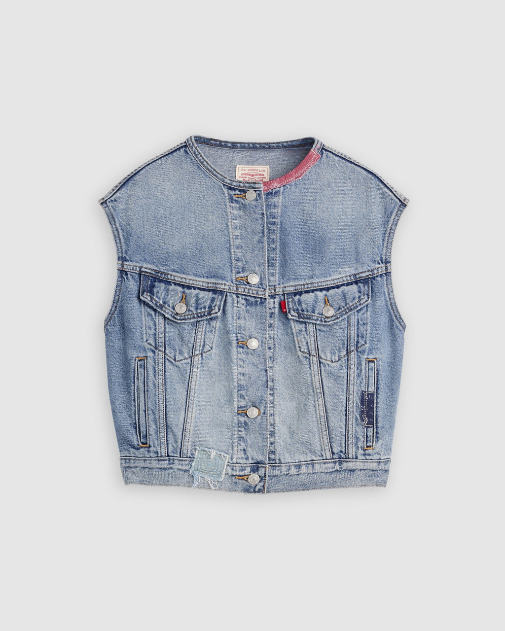 90s Shrunken Collarless Vest