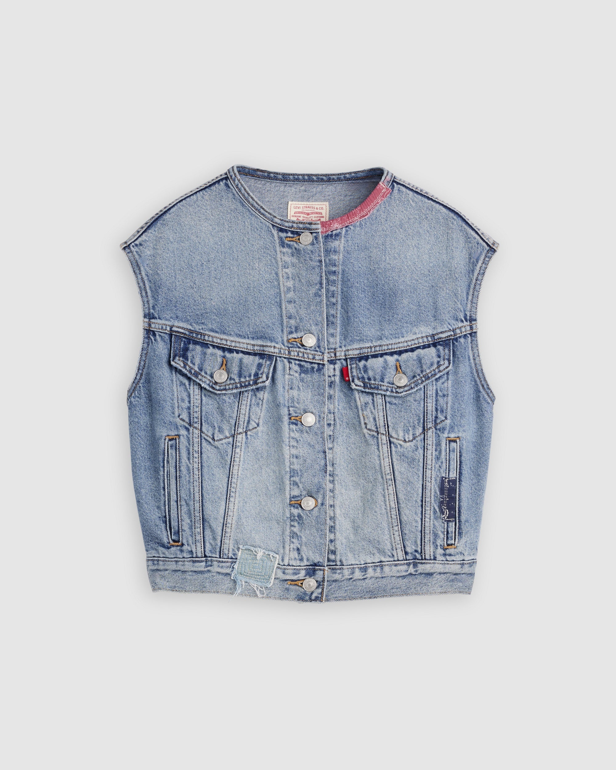 90s Shrunken Collarless Vest