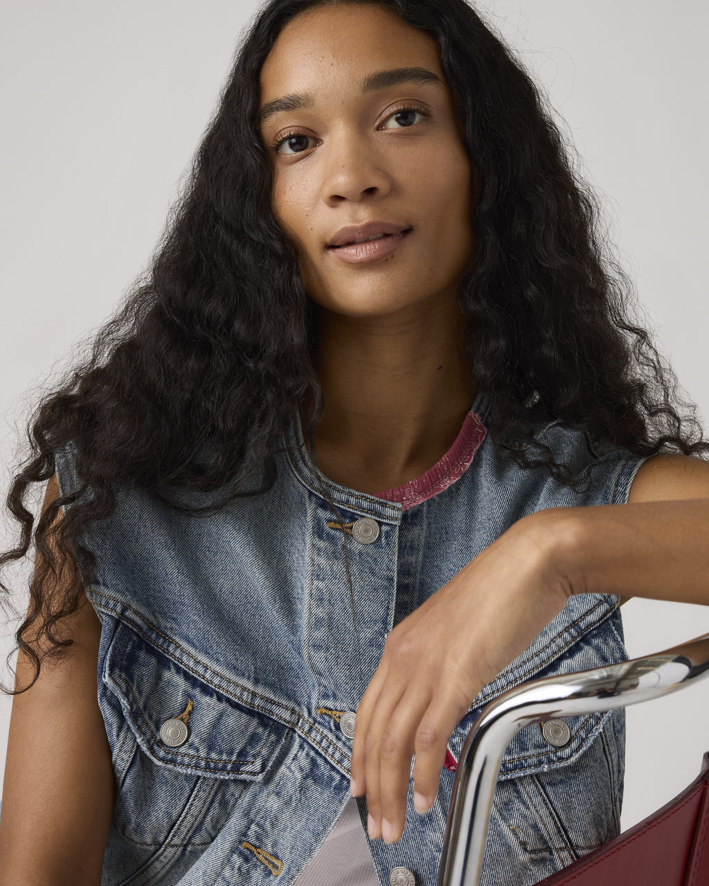 90s Shrunken Collarless Vest