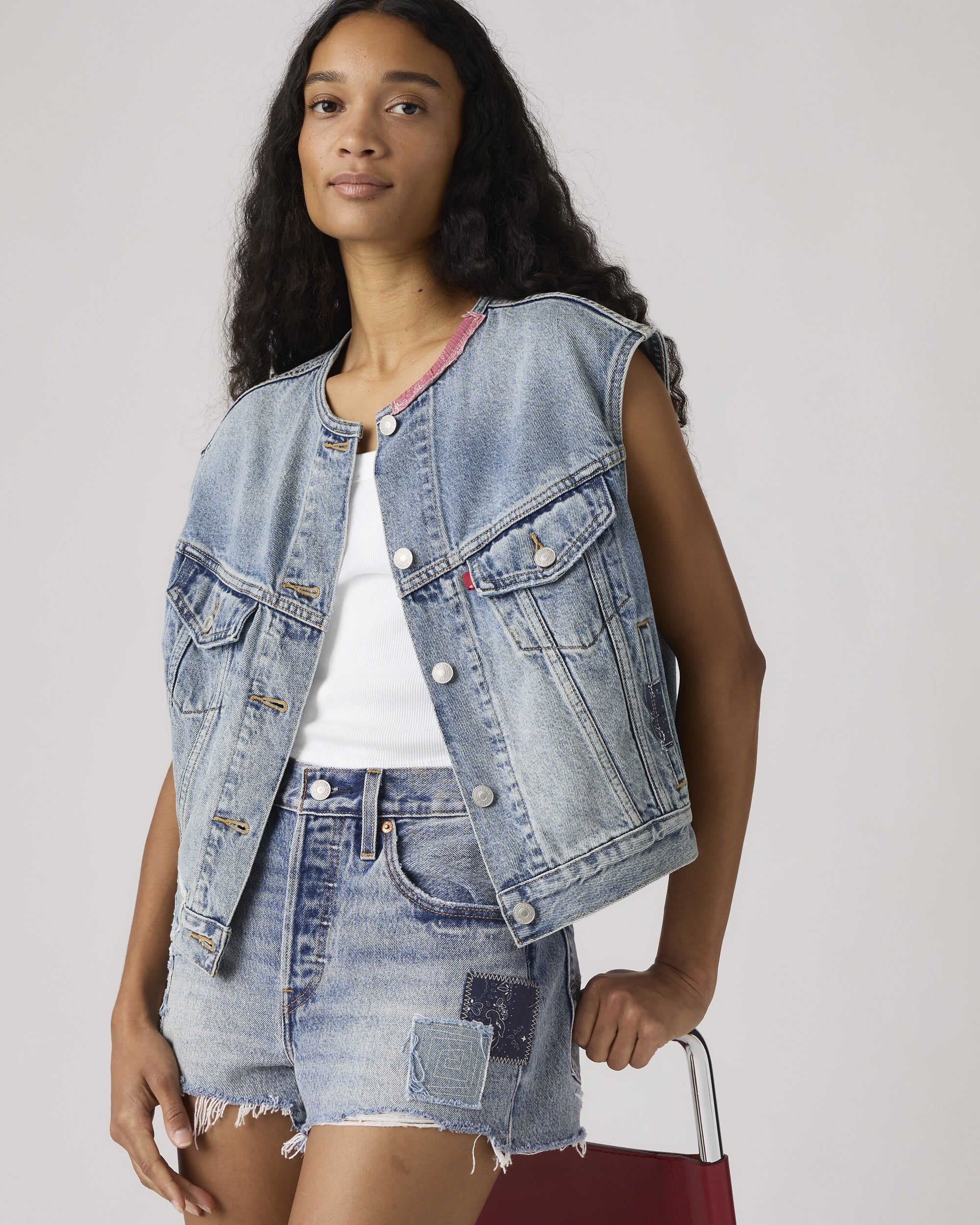 90s Shrunken Collarless Vest