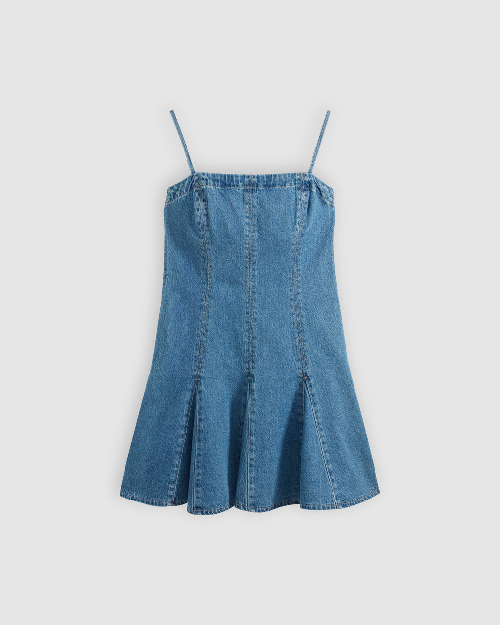 Denim Godet Mini Lightweight Dress