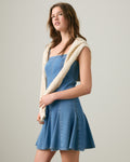 Denim Godet Mini Lightweight Dress