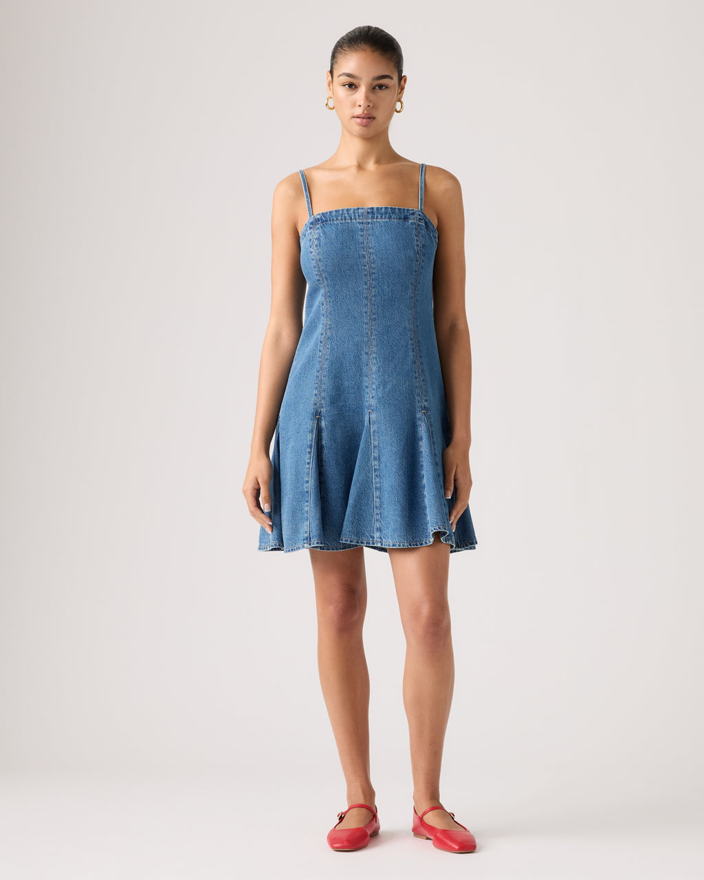 Louisa Short-sleeve Denim Midi Dress