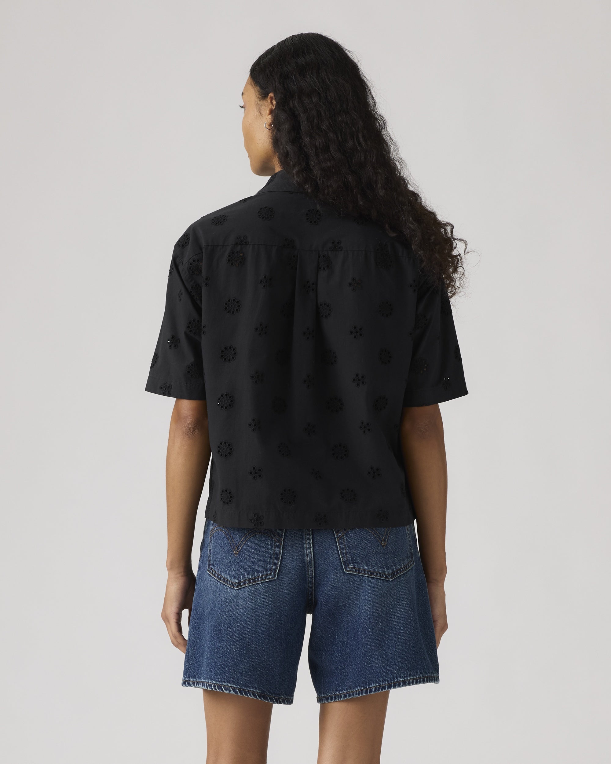 Harlie Novelty Short-sleeve Cropped Shirt