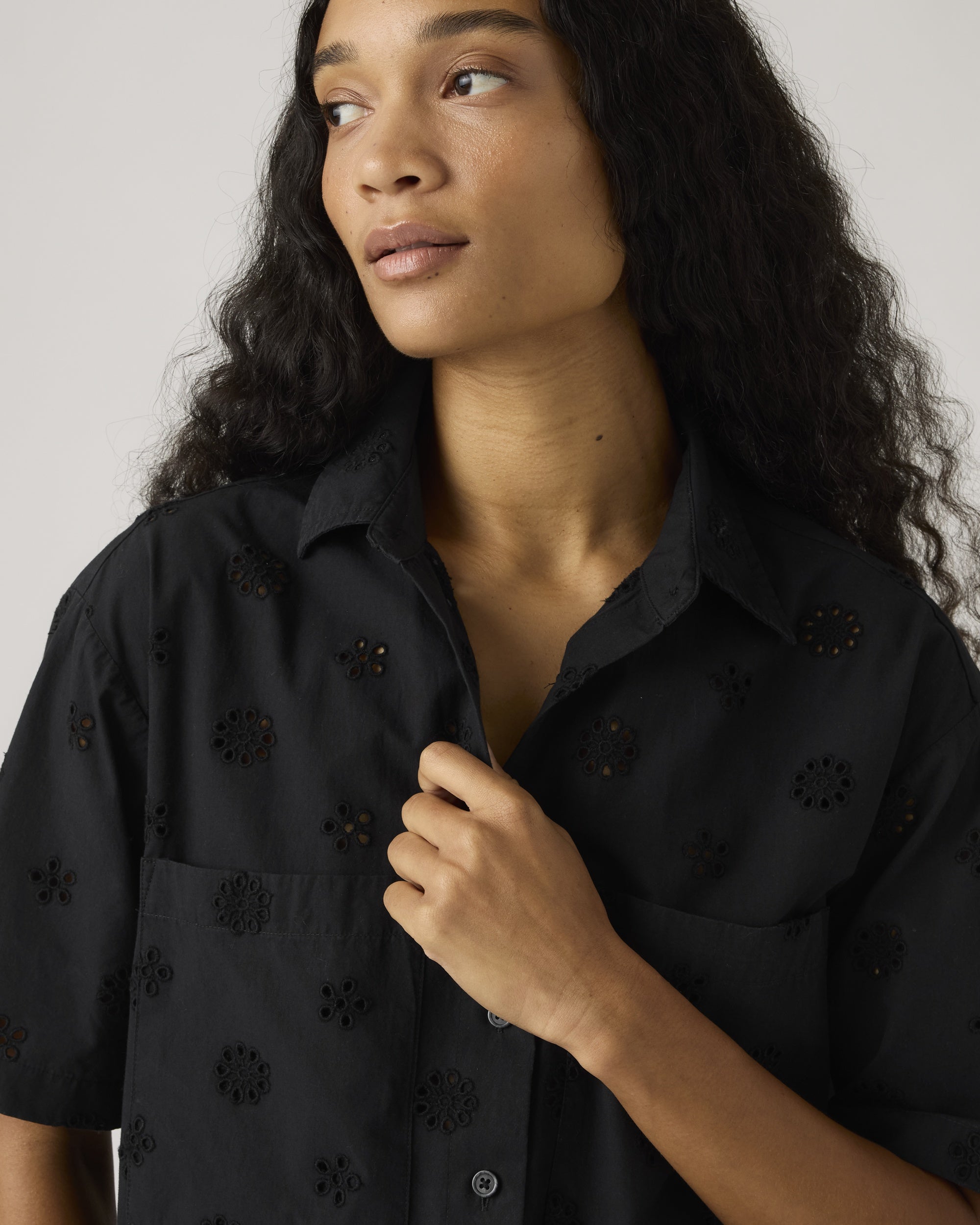 Harlie Novelty Short-sleeve Cropped Shirt