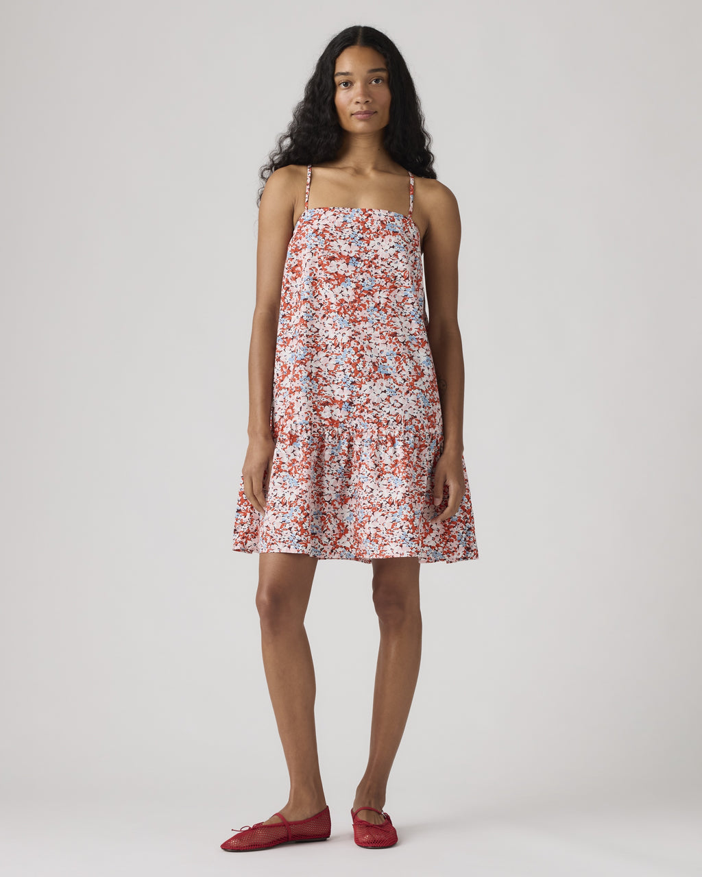 Denim Godet Mini Lightweight Dress
