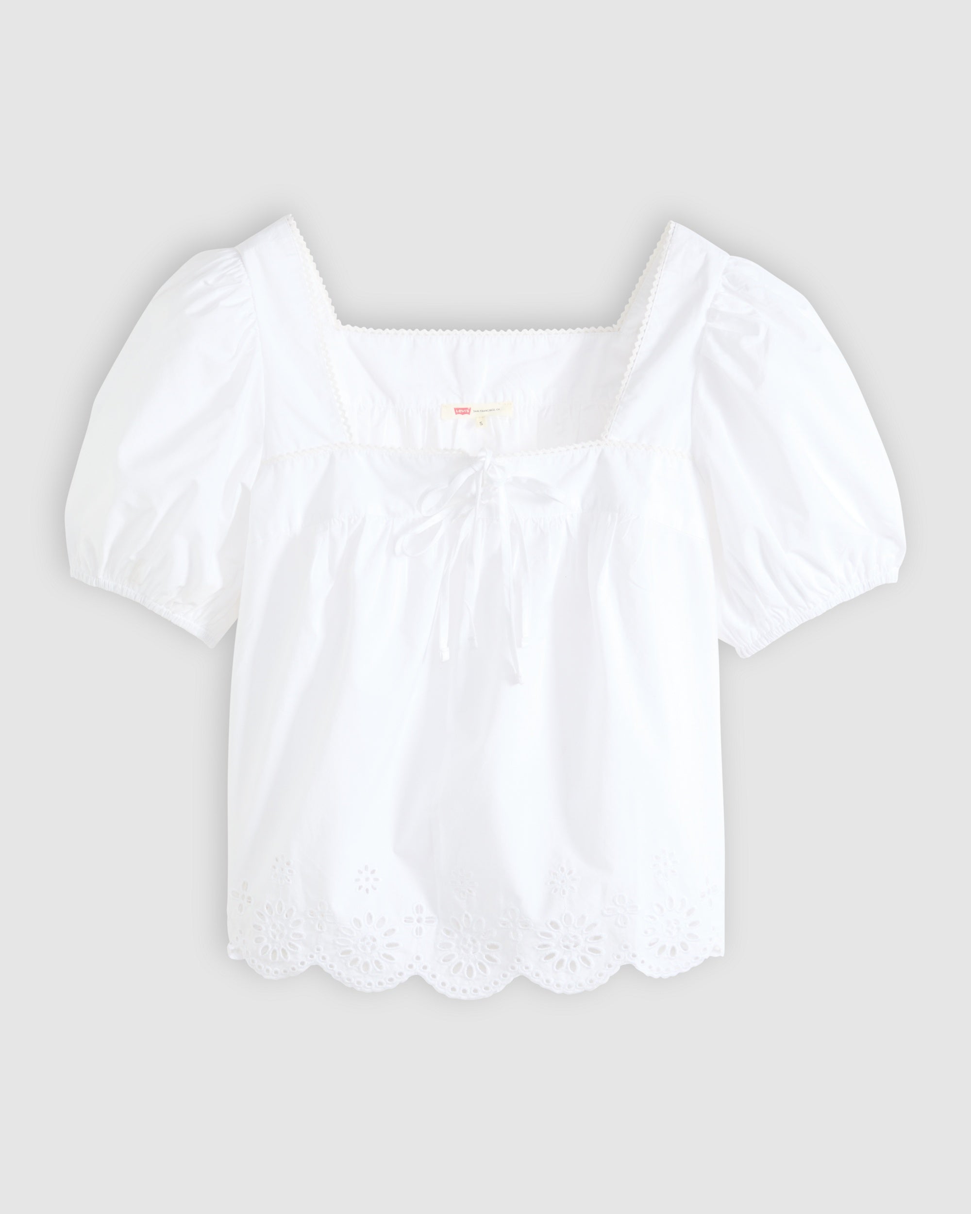Darling Short-sleeve Cutwork Blouse