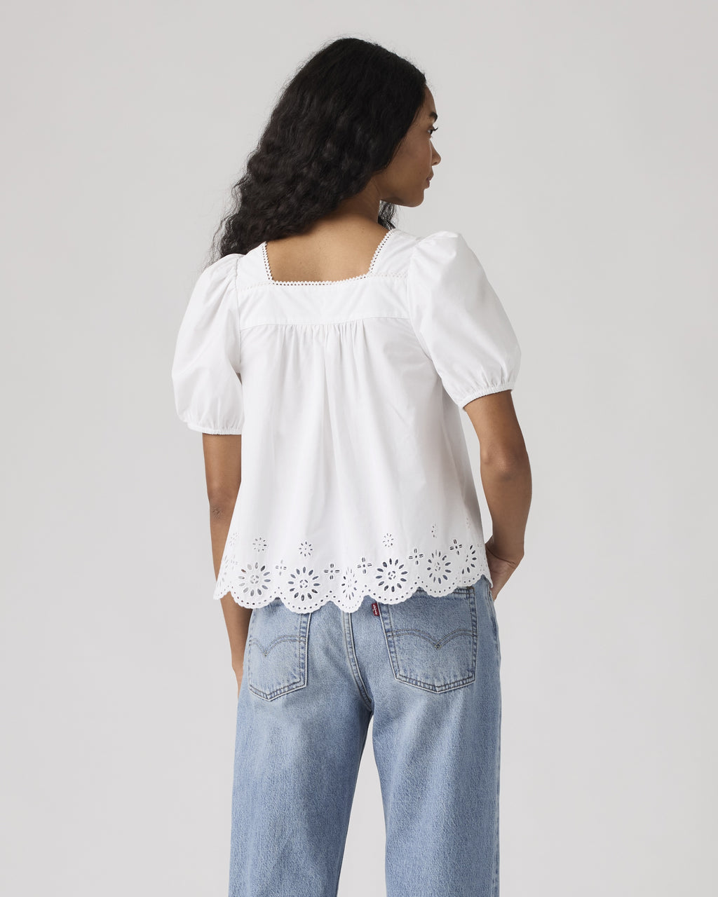 Darling Short-sleeve Cutwork Blouse