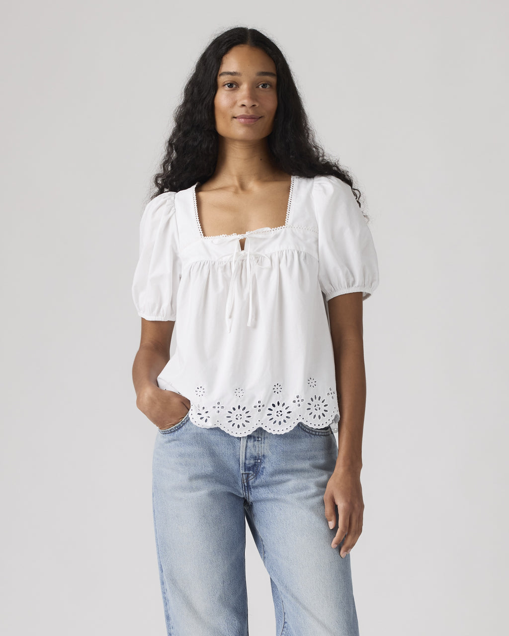 Denim Godet Mini Lightweight Dress