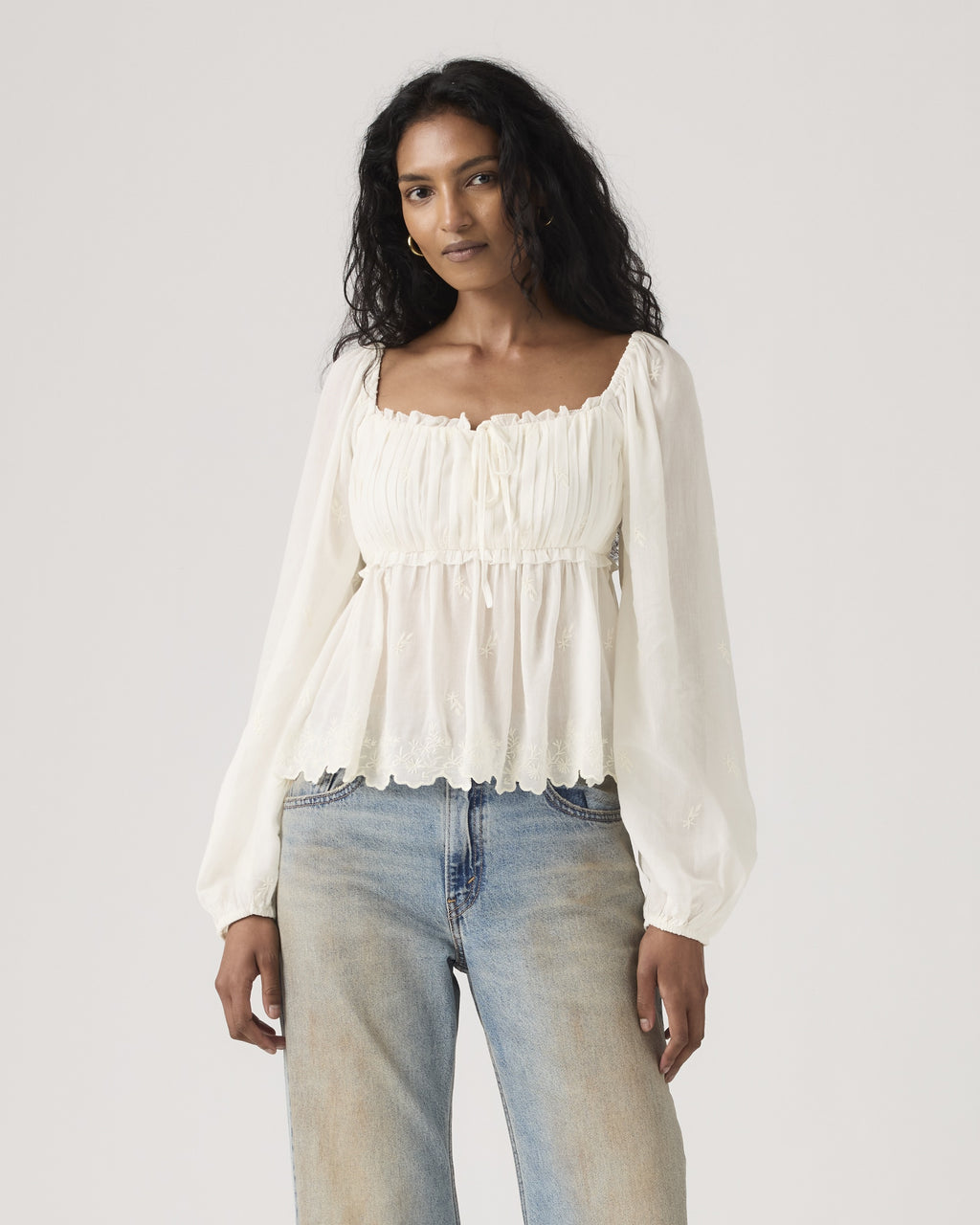 Rylan Short-sleeve Crepe Blouse