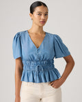 Rylan Short-sleeve Crepe Blouse
